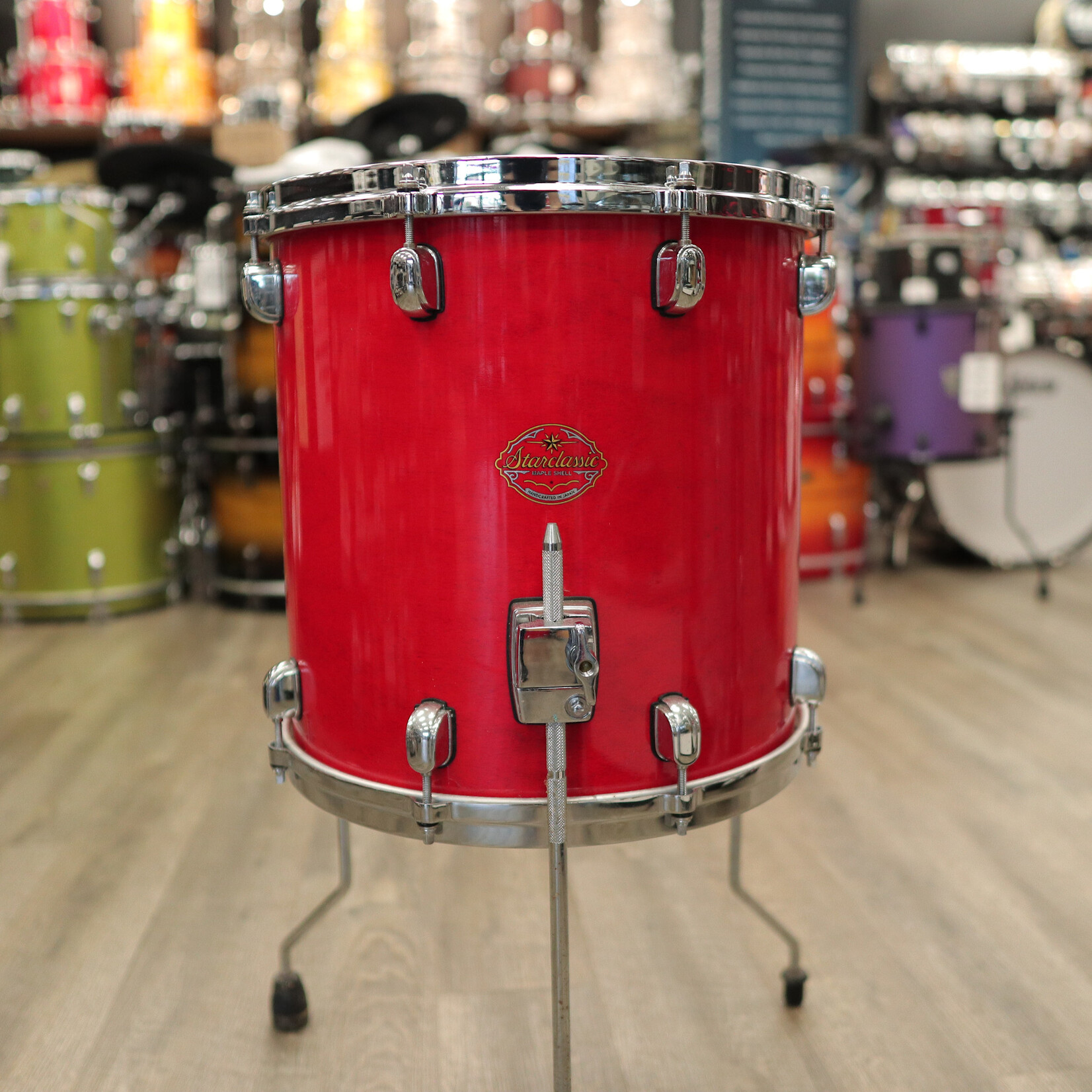 Tama Used Tama Starclassic Maple 14x14" Floor Tom Made in Japan (Ruby Red Lacquer)