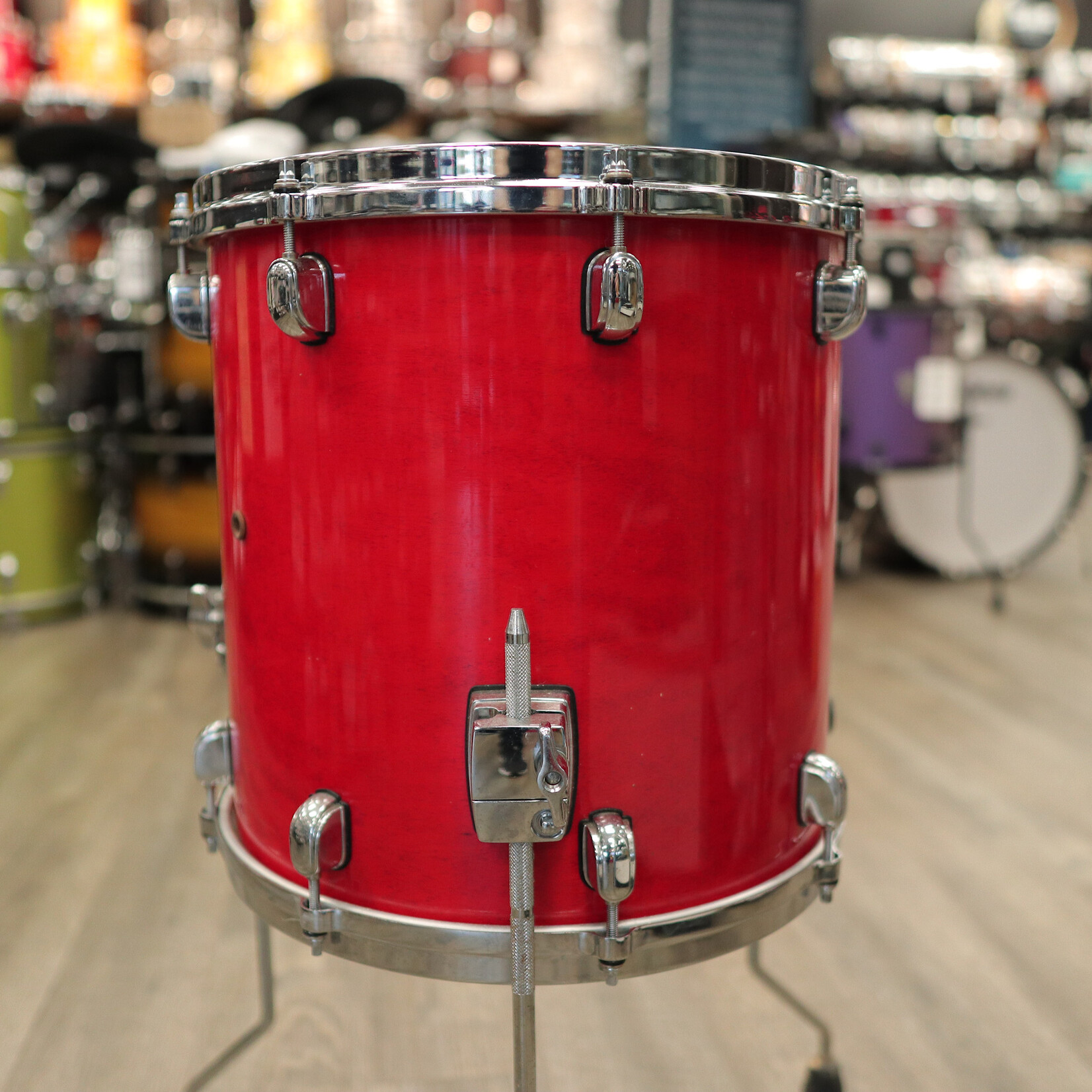 Tama Used Tama Starclassic Maple 14x14" Floor Tom Made in Japan (Ruby Red Lacquer)