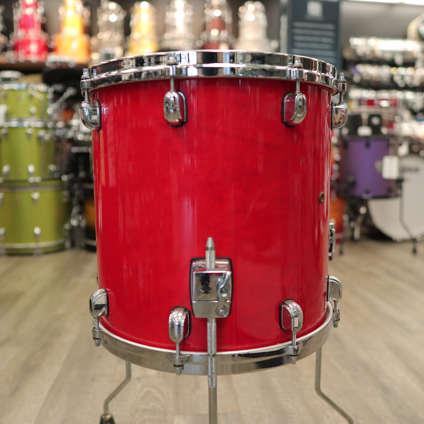 Tama Used Tama Starclassic Maple 14x14" Floor Tom Made in Japan (Ruby Red Lacquer)