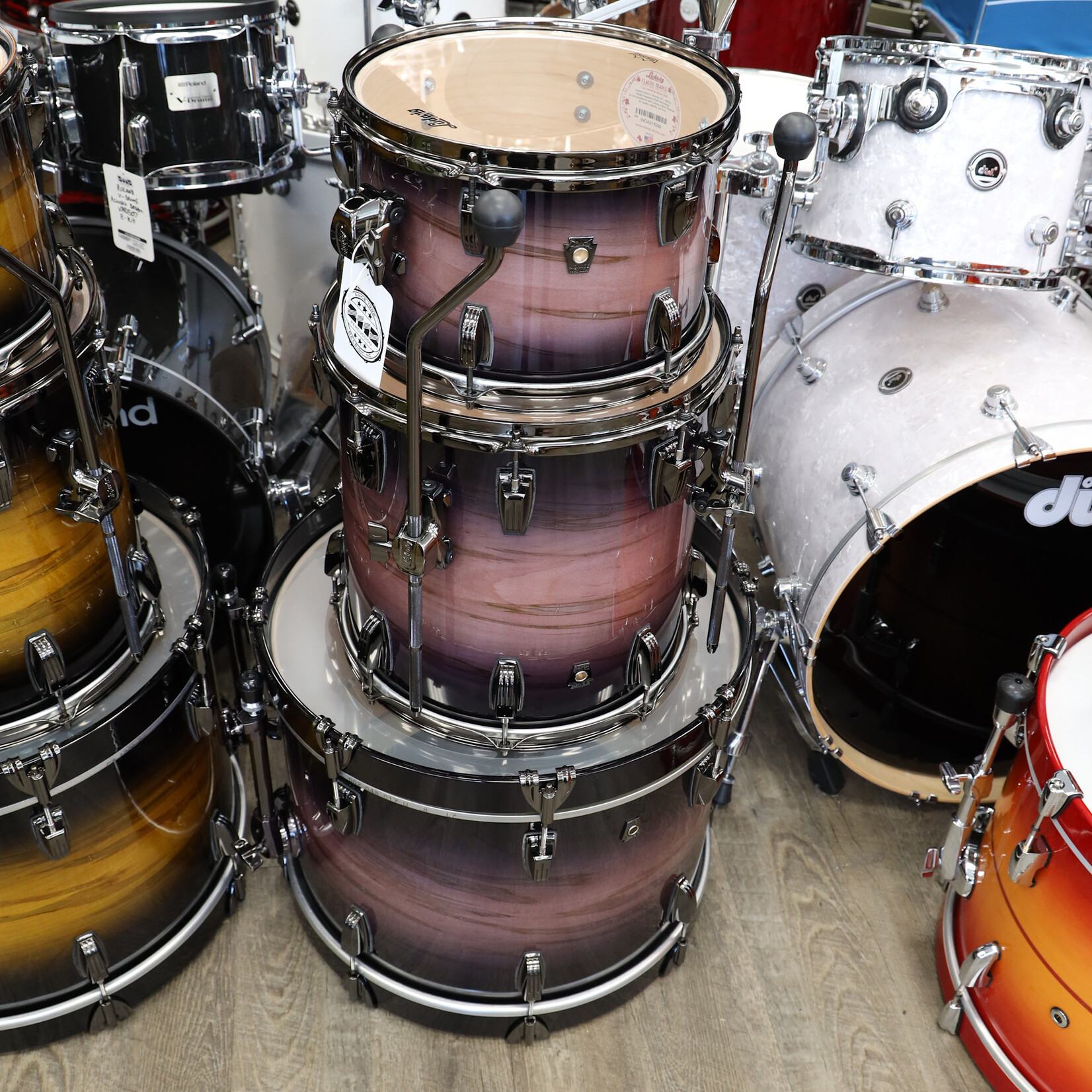 Ludwig Ludwig Exotic Select - Ambrosia Maple Downbeat 3-Pc Shell Pack 12/14/20 (Amethyst Burst)