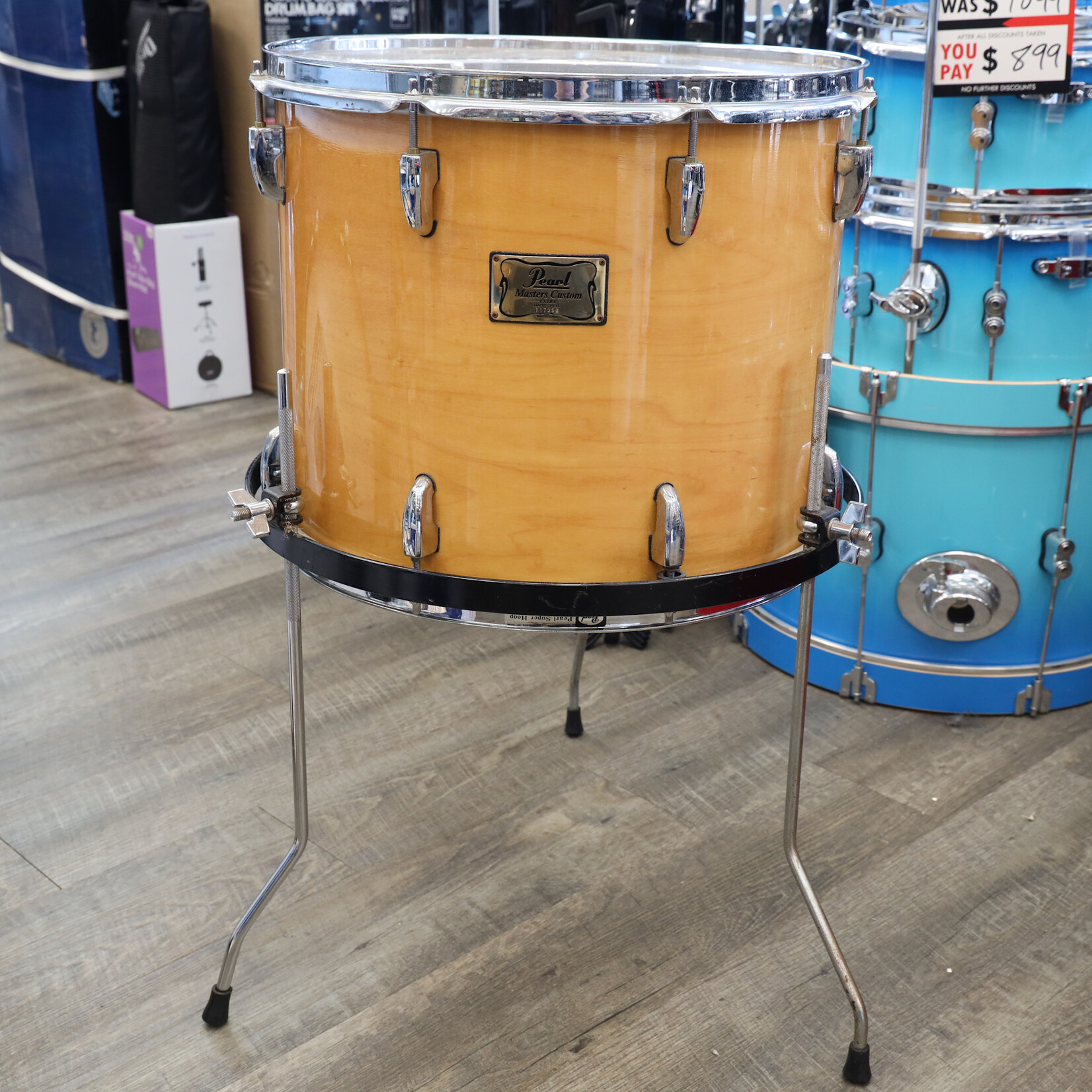 Pearl Used Pearl MRX Masters Custom Extra Floor Tom 13x16 Natural Lacquer