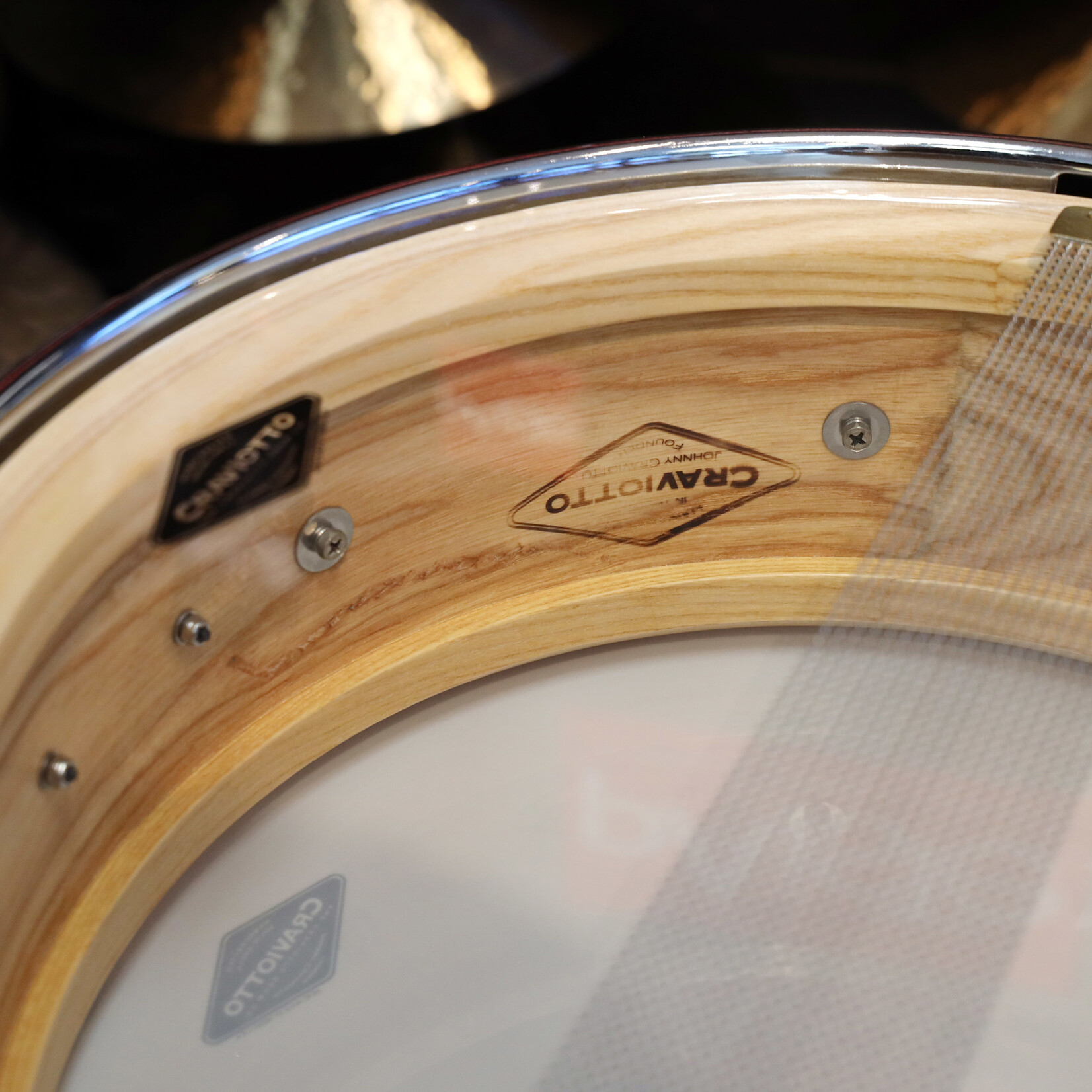 Craviotto Craviotto Custom Shop 5x14" Snare Drum Ash w/ Walnut Inlay & Solitaire Lugs (Oil Finish)