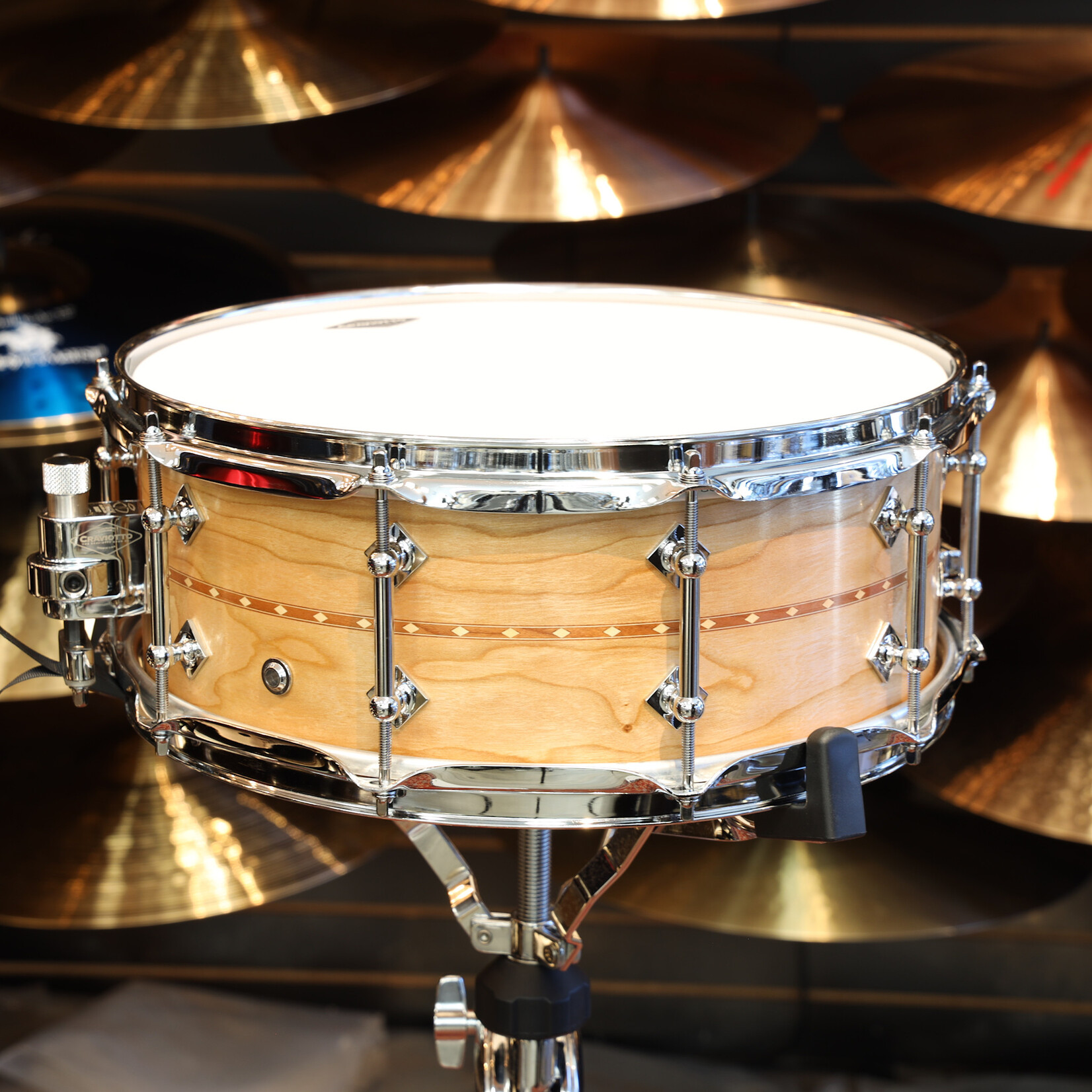Craviotto Craviotto Custom Shop 5.5X14" Snare Drum Cherry w/Cherry Inlay (Oil Finish - Lighter)