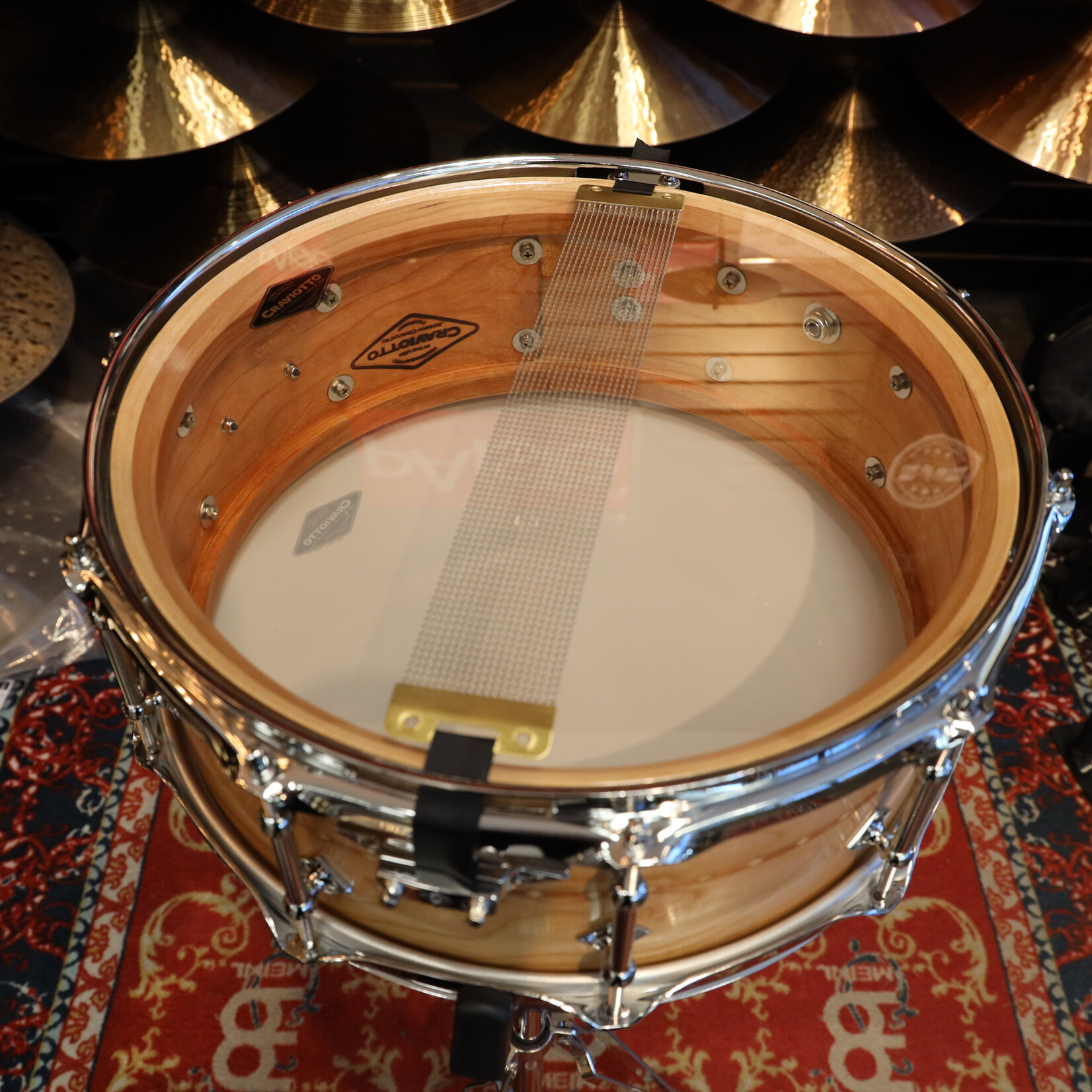 Craviotto Craviotto Custom Shop 5.5X14" Snare Drum Cherry w/Cherry Inlay (Oil Finish - Lighter)