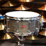 Craviotto Craviotto Private Reserve 6.5X14" Snare Drum Curly Maple w/Black Tahitian Pearl Abalone Inlay (Grey Stained Oil Finish - Darker)