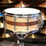 Craviotto Craviotto Private Reserve 6.5X14" Snare Drum Curly Ambrosia/Sapele/Curly Ambrosia w/Maple/Walnut/Maple Inlay (Oil Finish)