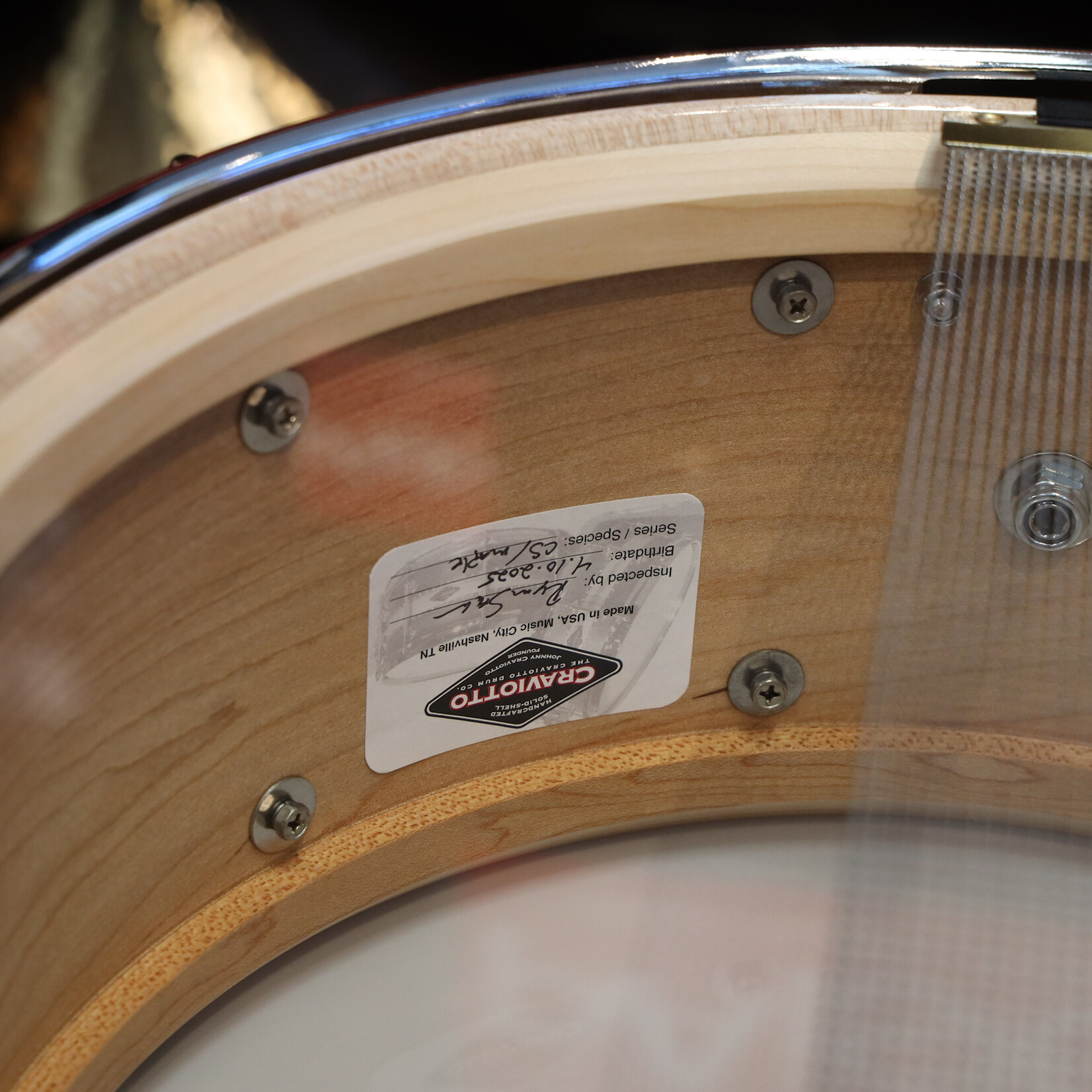 Craviotto Craviotto Custom Shop 6.5X14" Snare Drum Maple w/ Maple Inlay (Oil Finish)