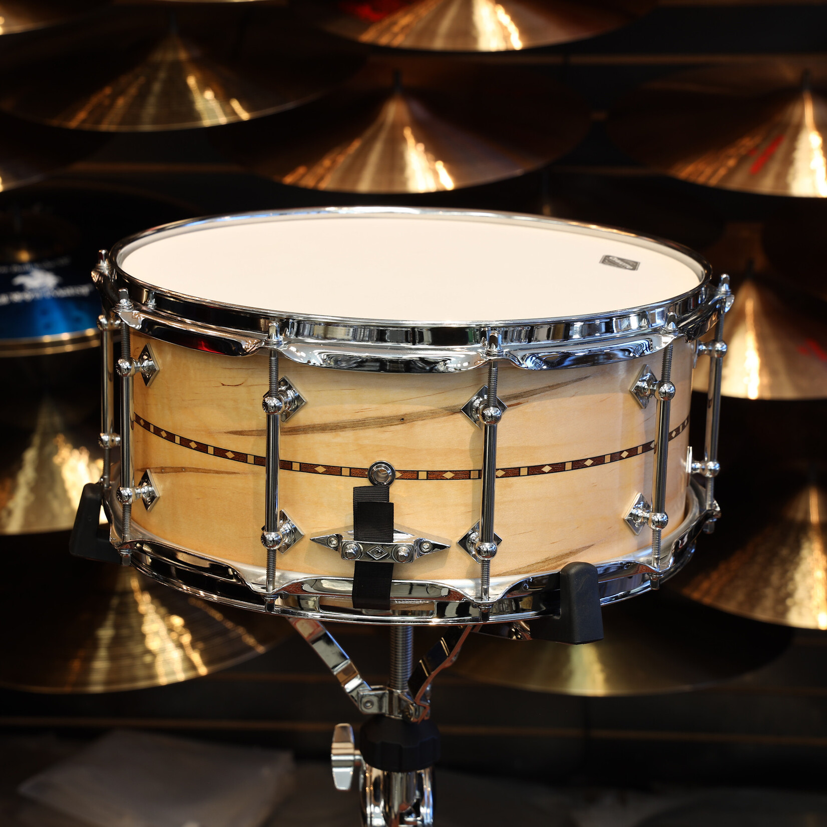 Craviotto Craviotto Custom Shop 6.5X14" Snare Drum Ambrosia w/Walnut Inlay (Oil Finish)