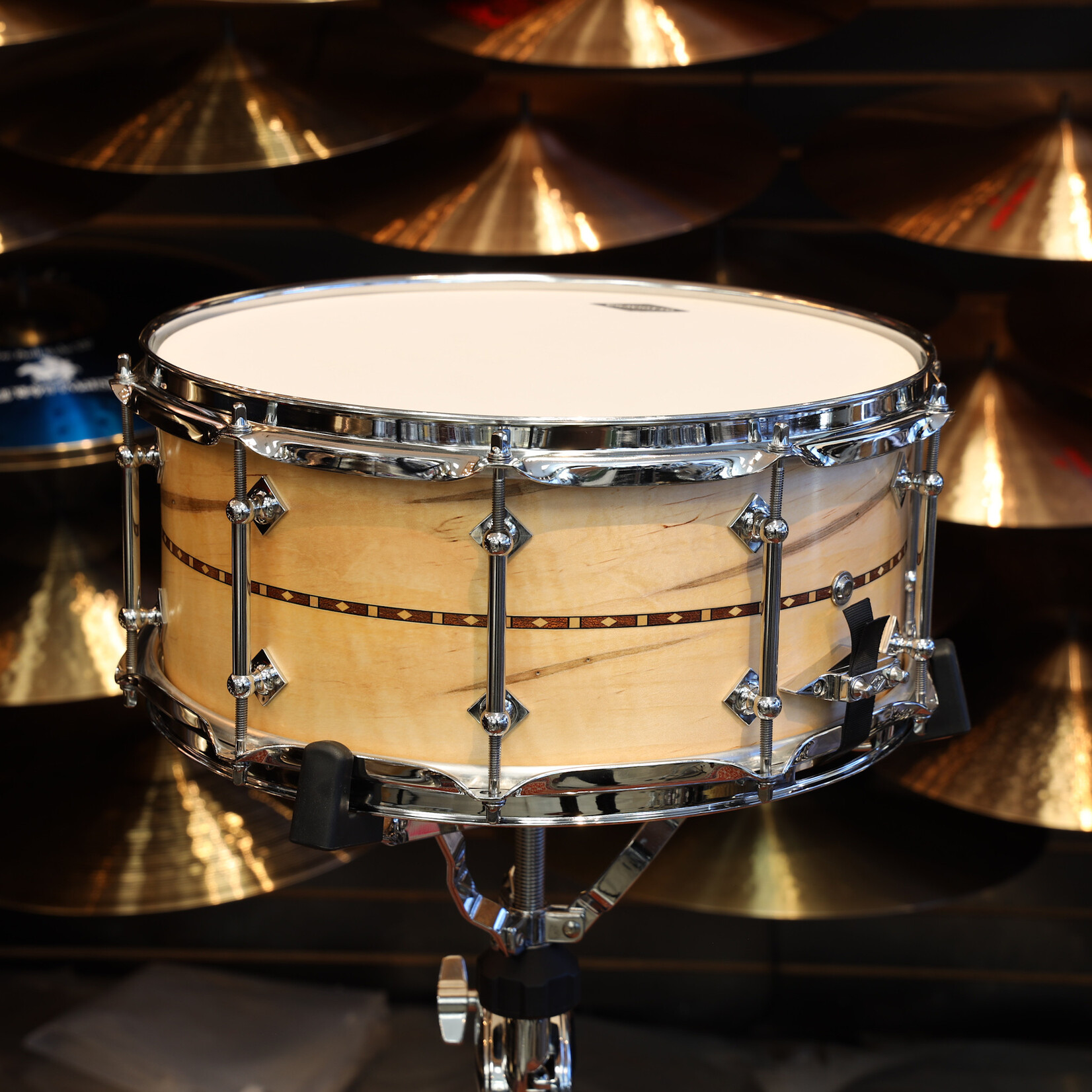Craviotto Craviotto Custom Shop 6.5X14" Snare Drum Ambrosia w/Walnut Inlay (Oil Finish)