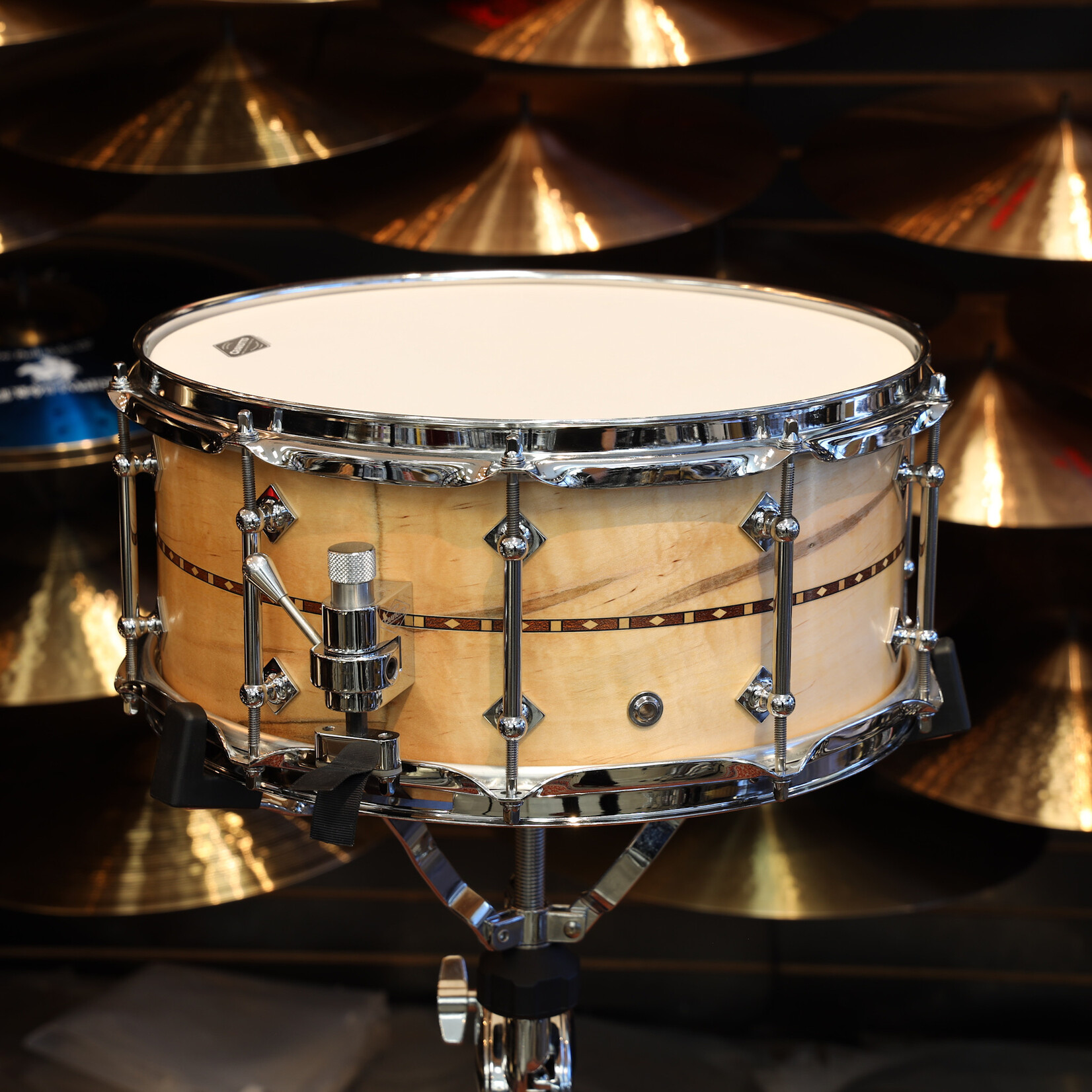 Craviotto Craviotto Custom Shop 6.5X14" Snare Drum Ambrosia w/Walnut Inlay (Oil Finish)