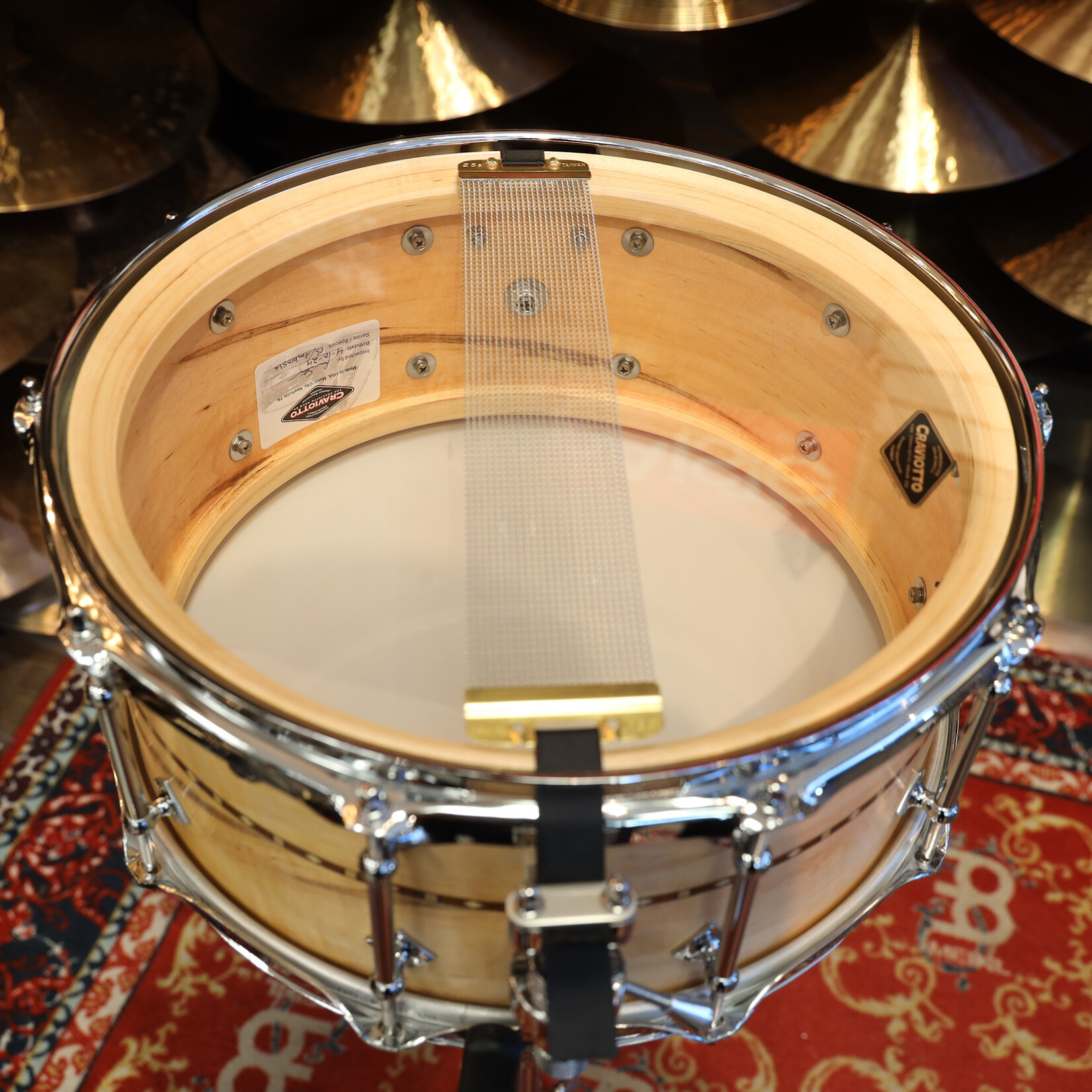 Craviotto Craviotto Custom Shop 6.5X14" Snare Drum Ambrosia w/Walnut Inlay (Oil Finish)