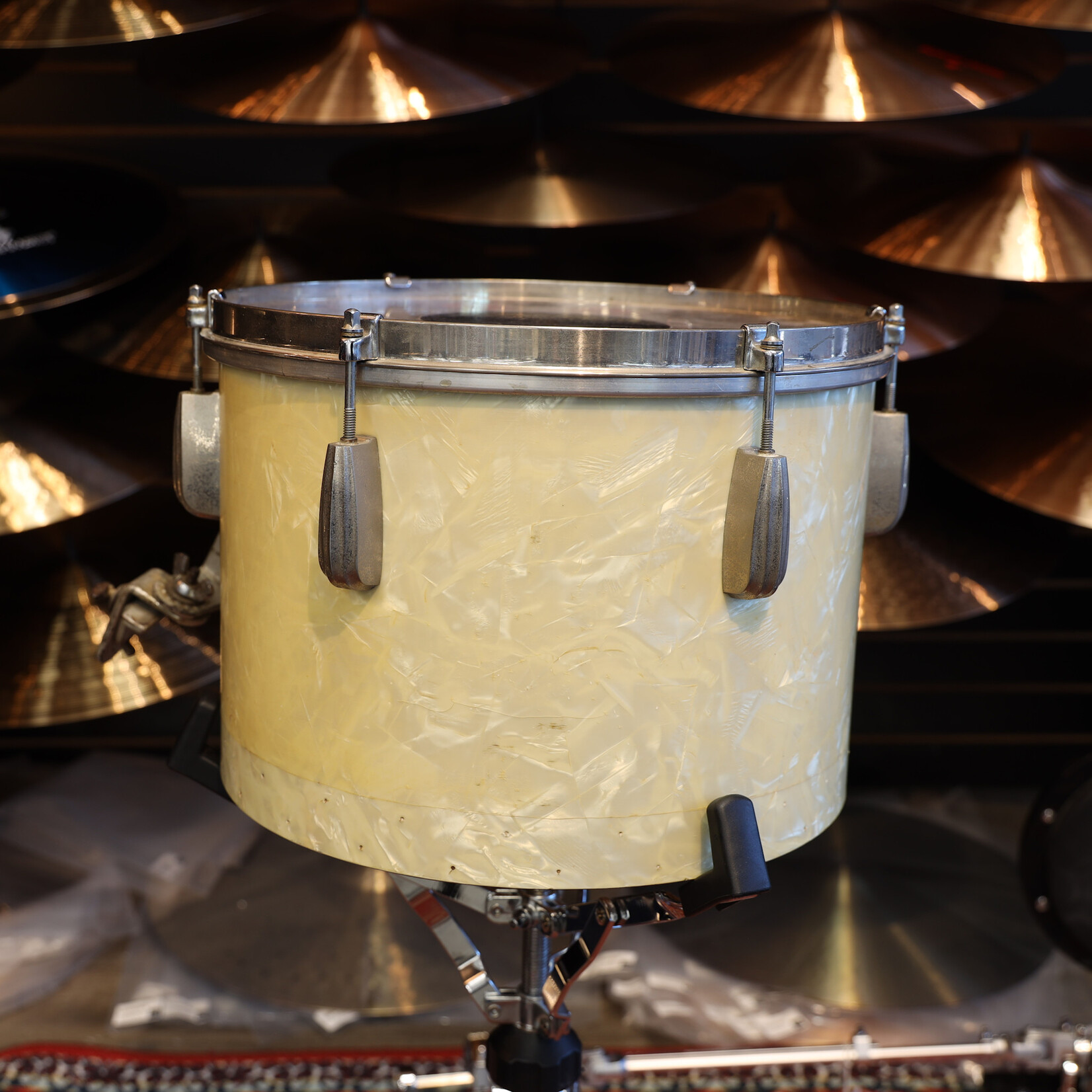 Slingerland Vintage Slingerland Radio King Tom-Tom 9x13 White Marine Pearl (Tack Head)