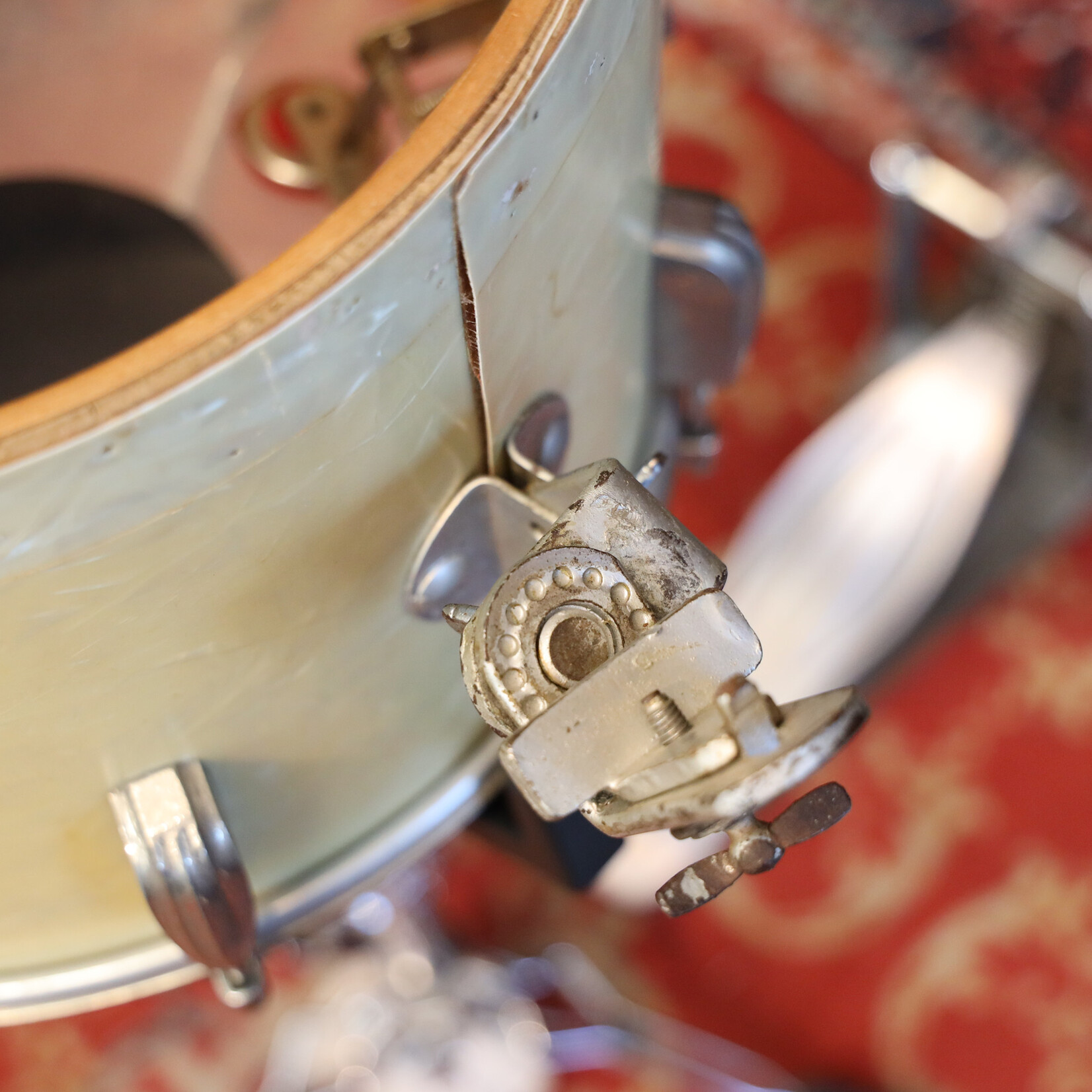 Slingerland Vintage Slingerland Radio King Tom-Tom 9x13 White Marine Pearl (Tack Head)