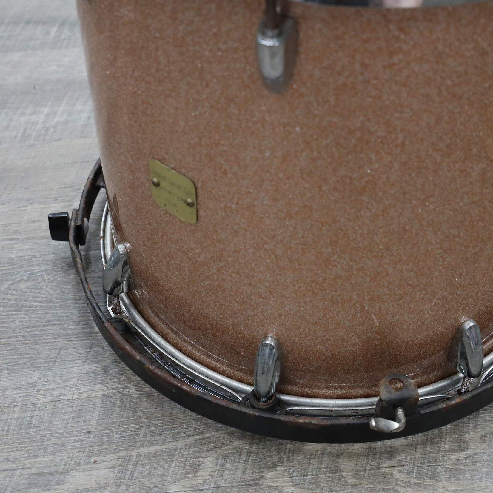 Unknown Used Darby Drum Co. Floor Tom 14x14 Maple Shell Champagne Sparkle