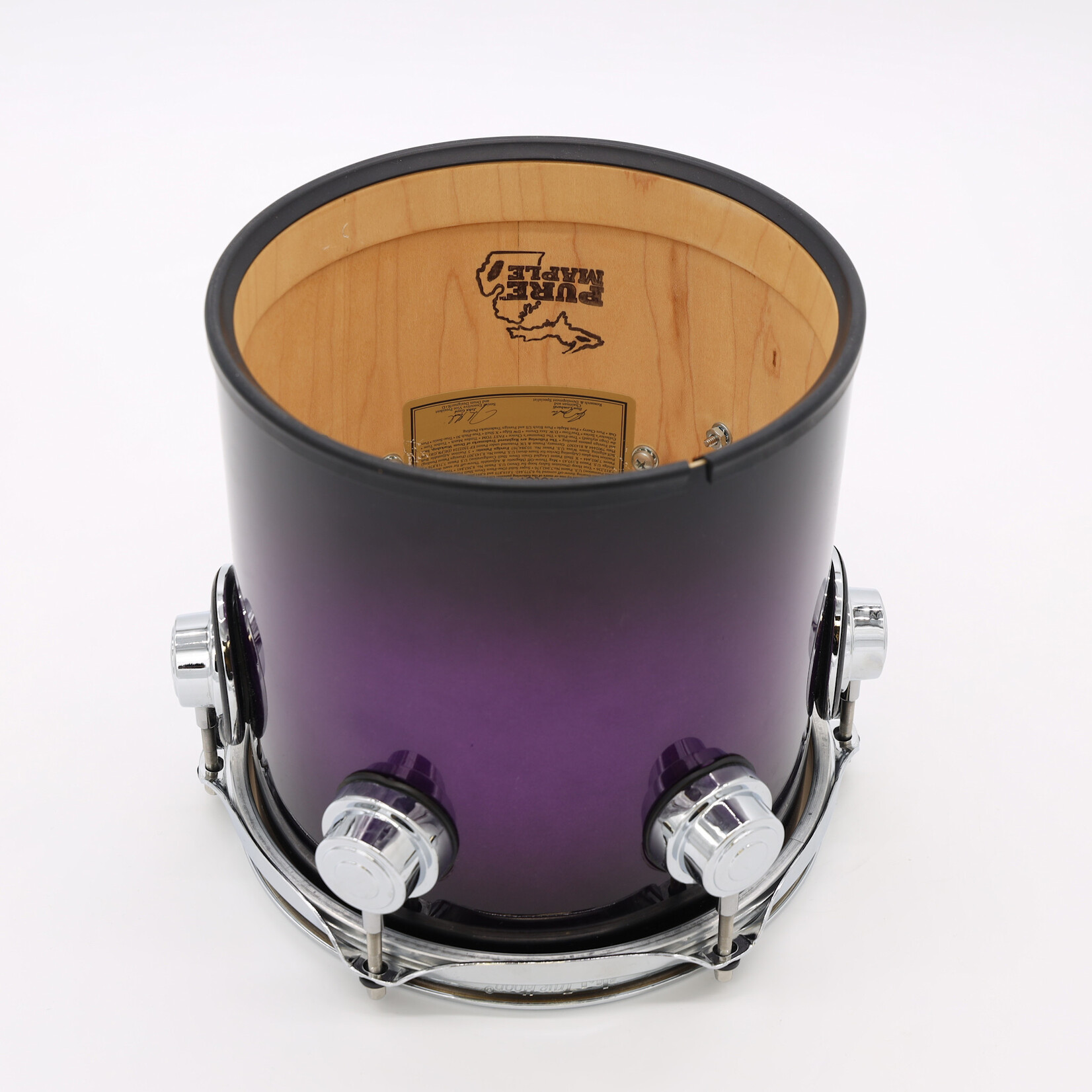 DW Used DW Collector's Series Purple Maple Concert Tom 8x8 Anodized Purple Burst
