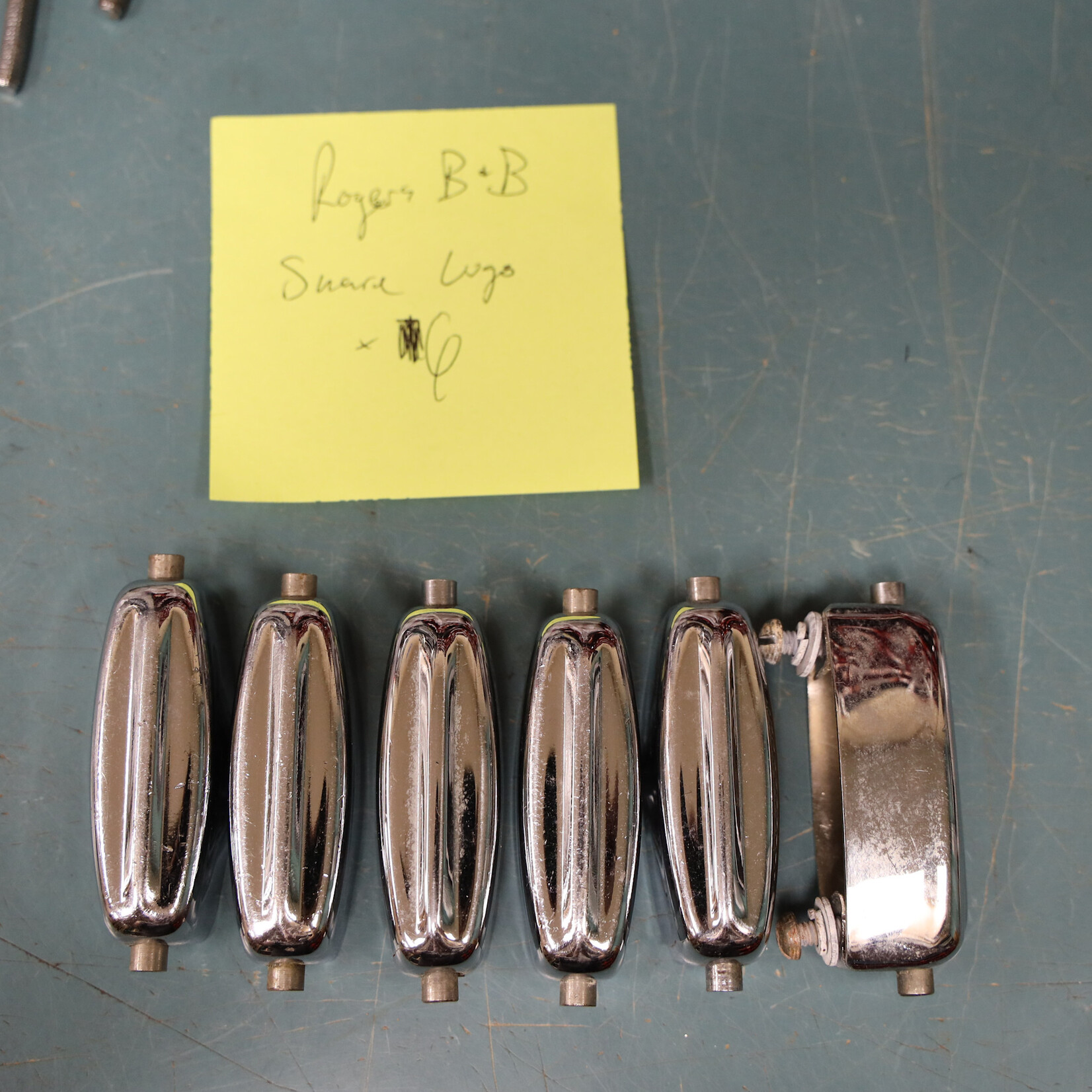 Rogers Vintage Rogers Bread & Butter Tab Snare Lug 3917R, Set of 6