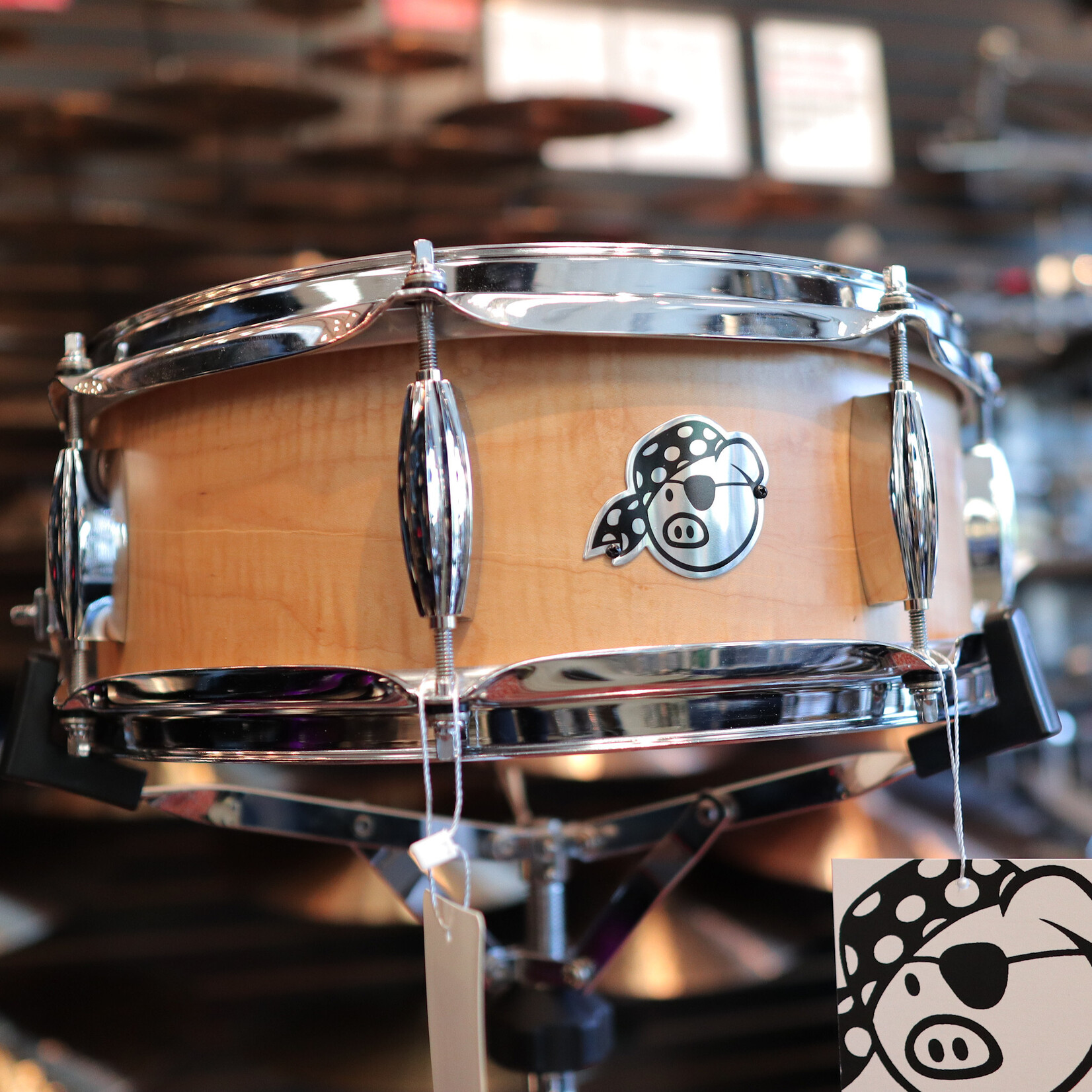 Pork Pie Pork Pie 5.25x14" Solid Oak Snare Drum w/ Beavertail Lugs