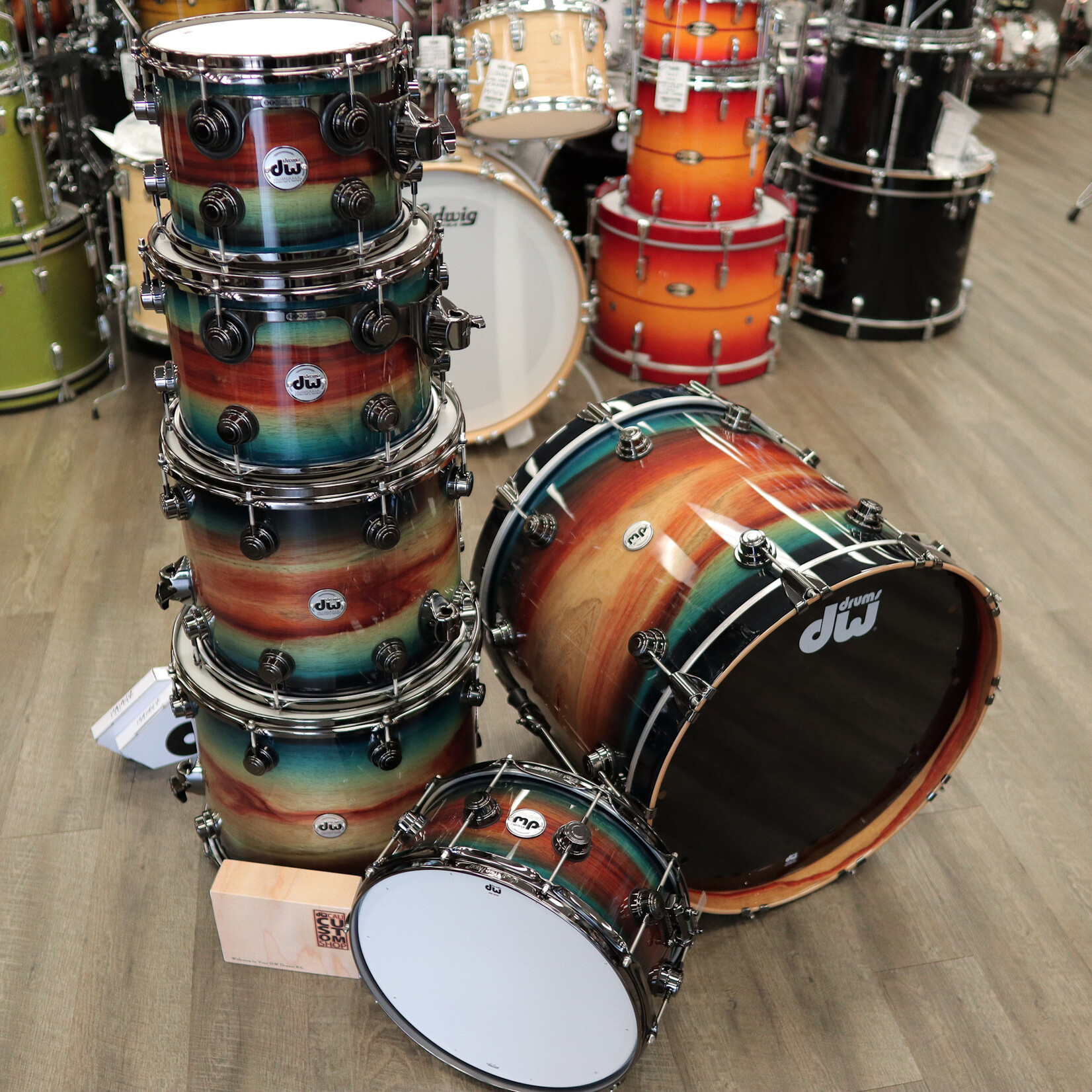 DW DW Collector's Series Exotic Sonicply Aluminum 6-PC Shell Pack 10/12/14/16/22/14Sn