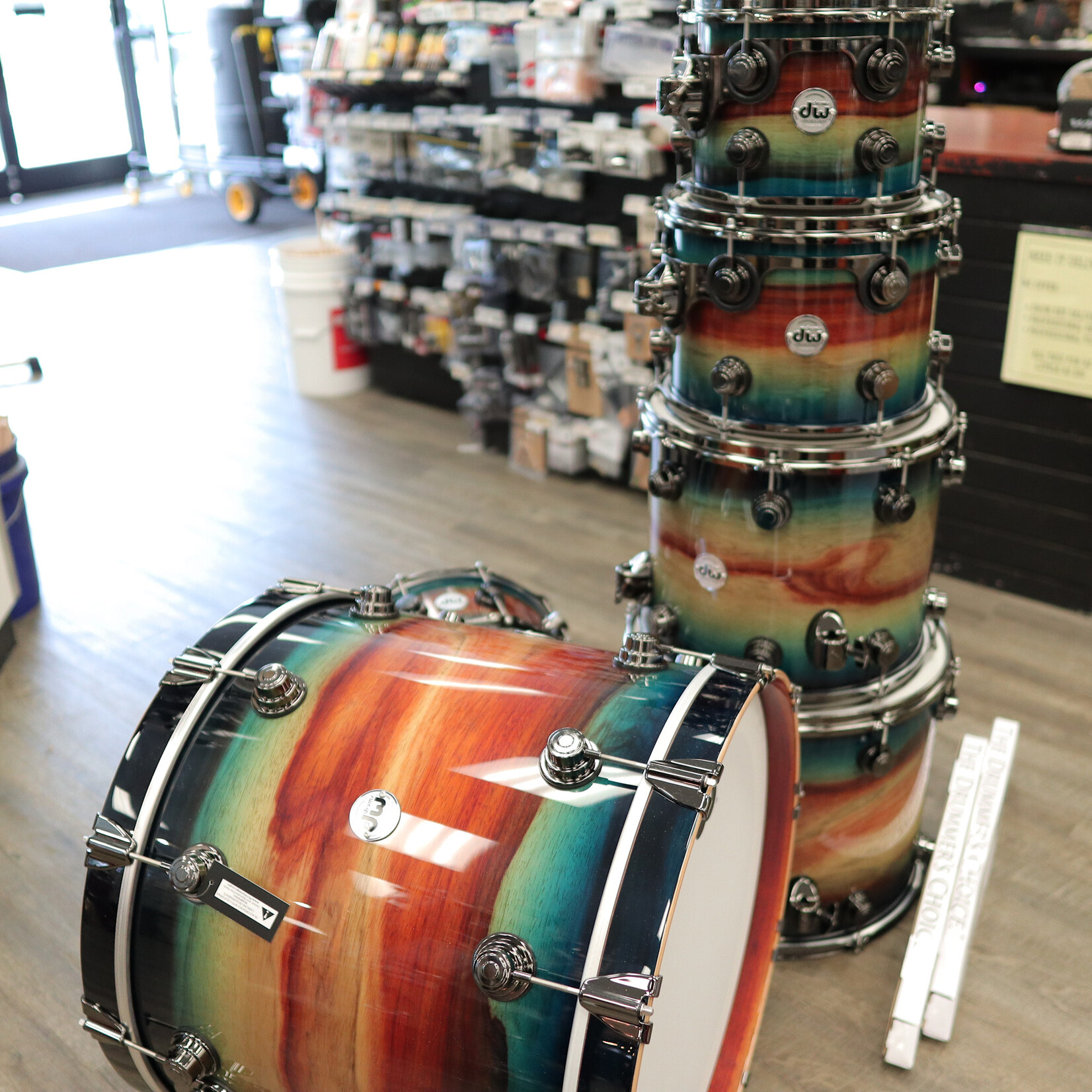 DW DW Collector's Series Exotic Sonicply Aluminum 6-PC Shell Pack 10/12/14/16/22/14Sn
