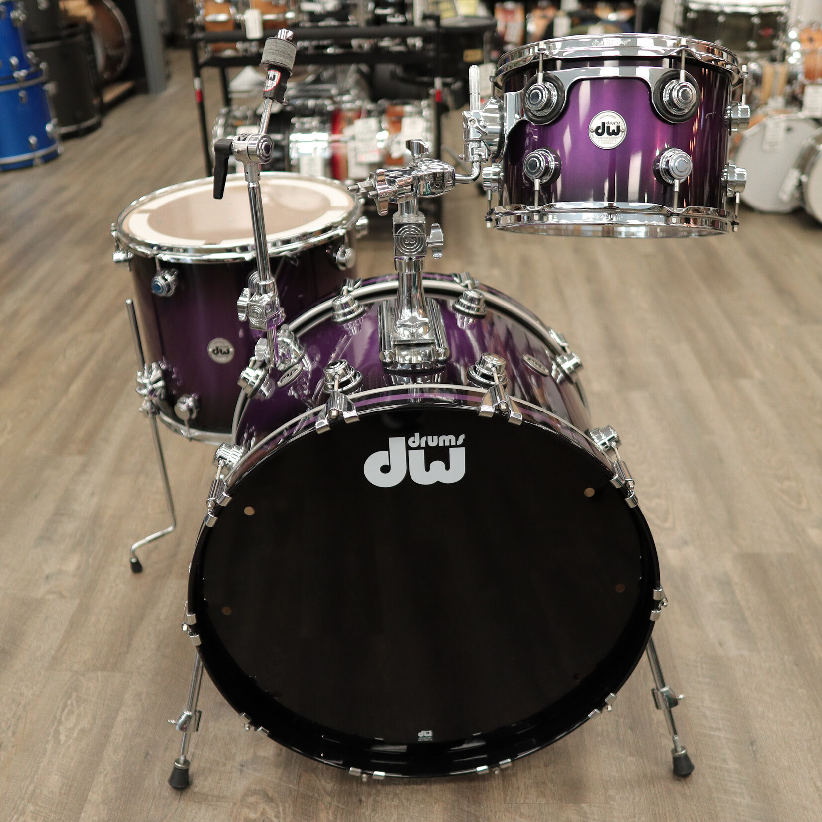 DW Used DW Collector's Series 3-PC Pure Maple Shell Pack 12/16/23 (Anodized Purple Burst)