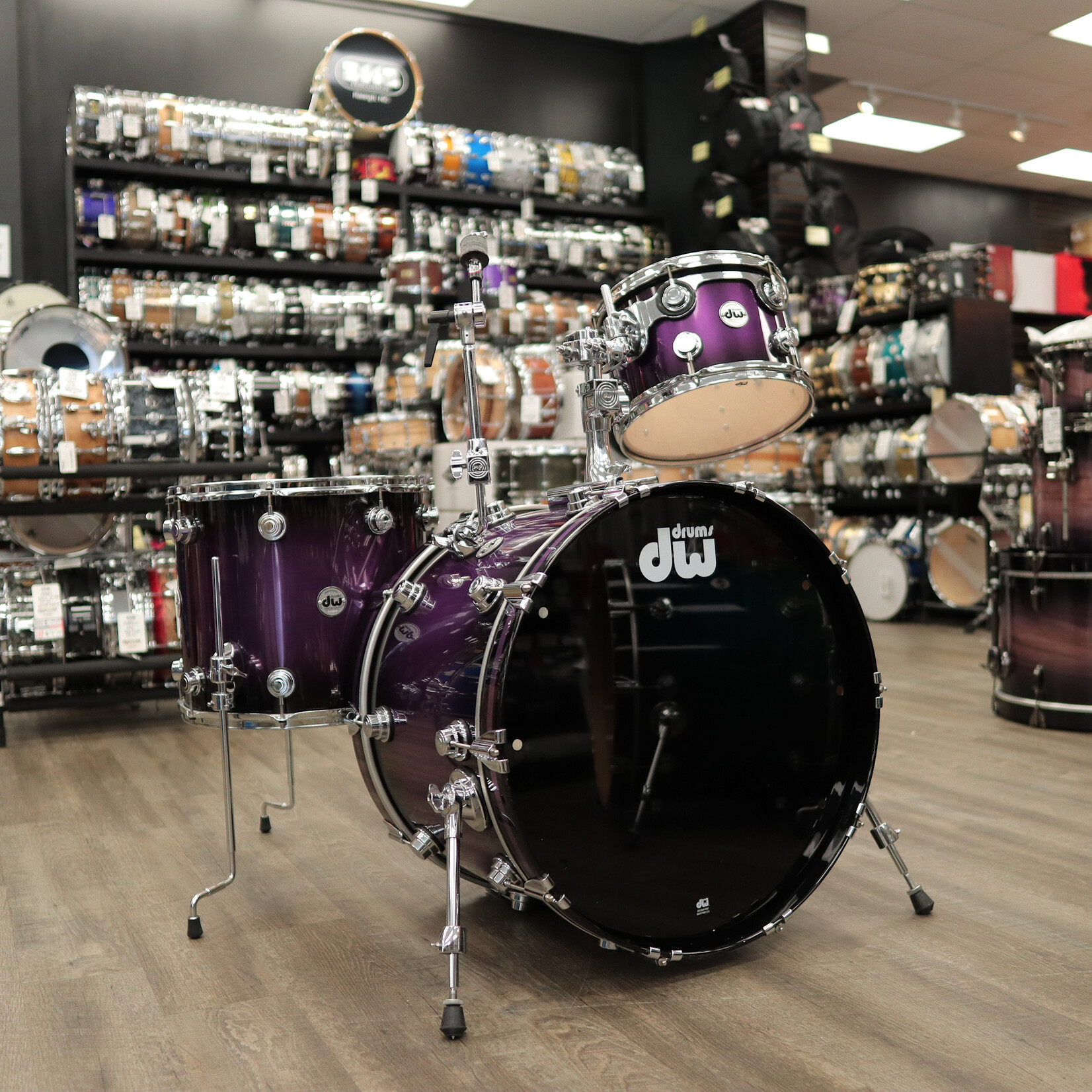 DW Used DW Collector's Series 3-PC Pure Maple Shell Pack 12/16/23 (Anodized Purple Burst)