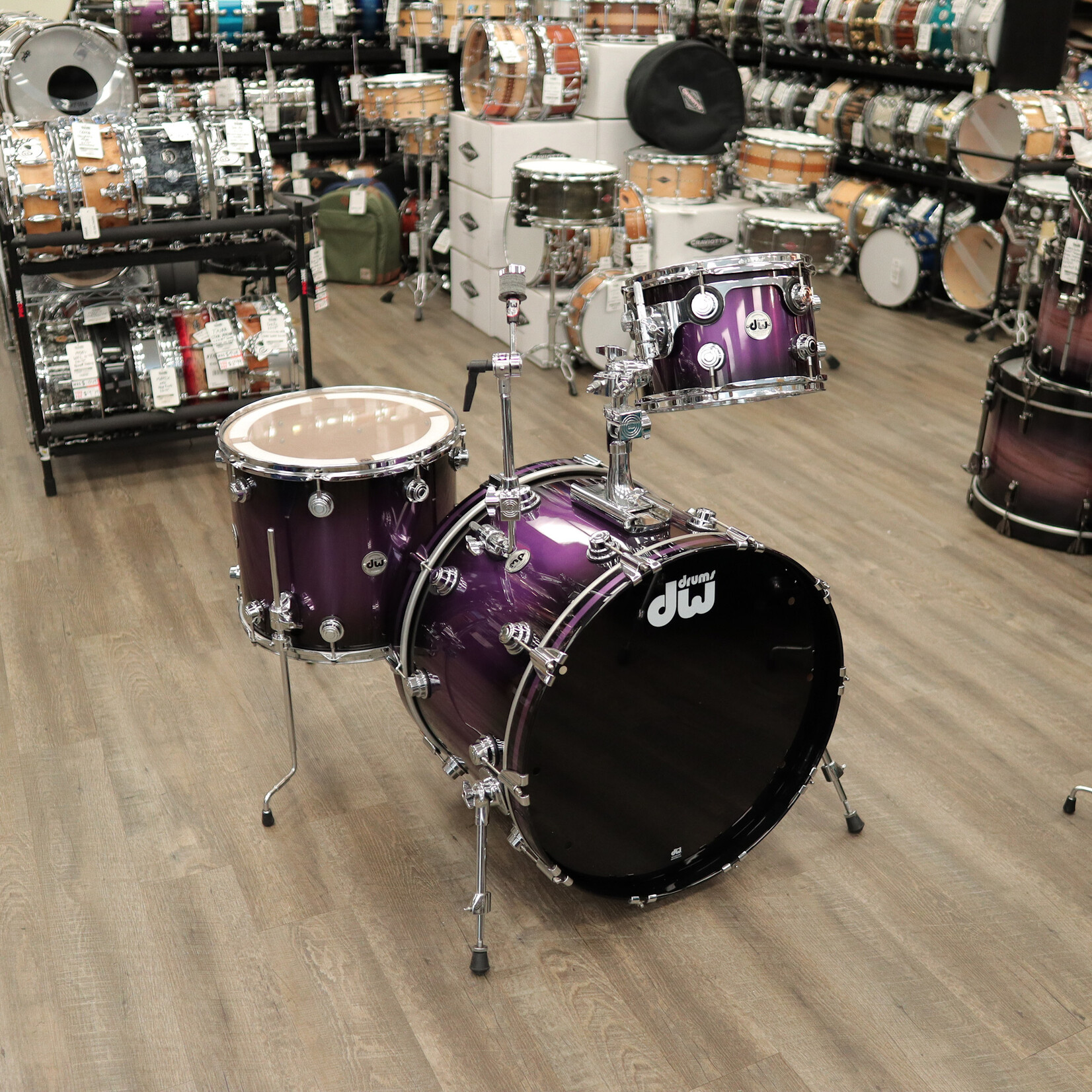 DW Used DW Collector's Series 3-PC Pure Maple Shell Pack 12/16/23 (Anodized Purple Burst)