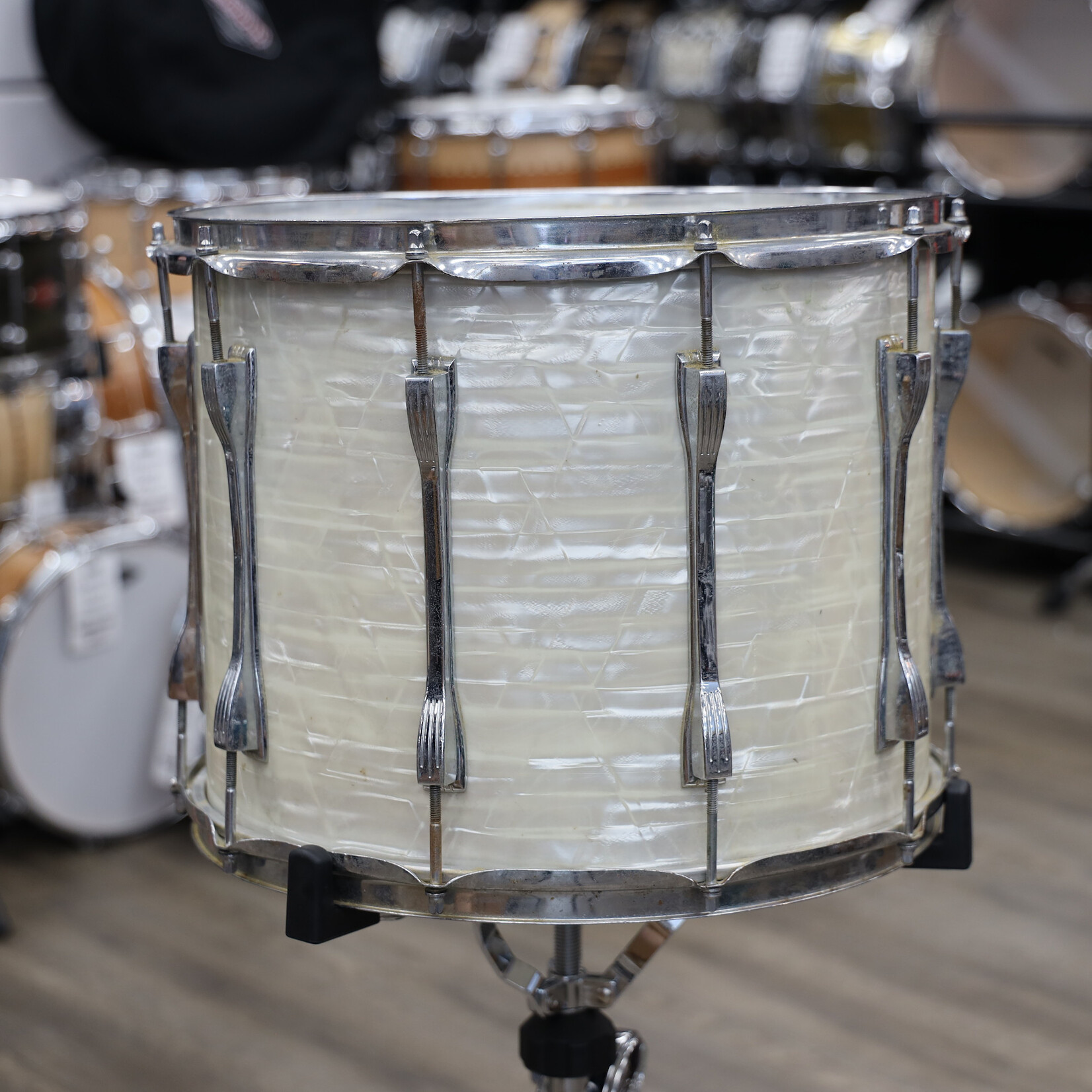 Ludwig Vintage 1970s Ludwig 12x15 Parade Drum White Marine Pearl #1