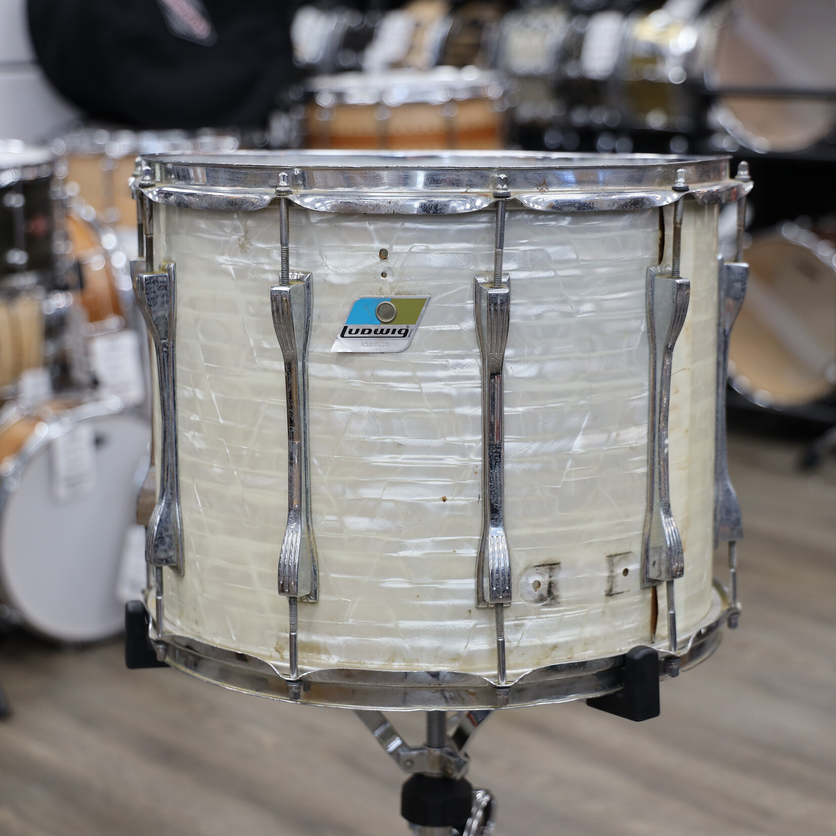 Ludwig Vintage 1970s Ludwig 12x15 Parade Drum White Marine Pearl #1