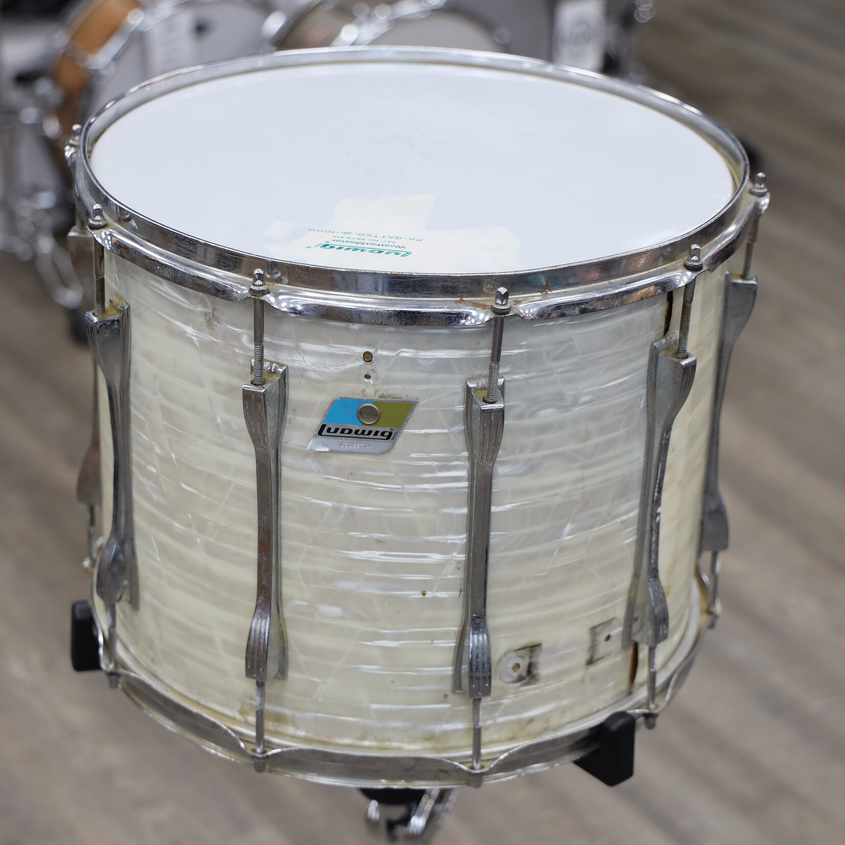 Ludwig Vintage 1970s Ludwig 12x15 Parade Drum White Marine Pearl #1