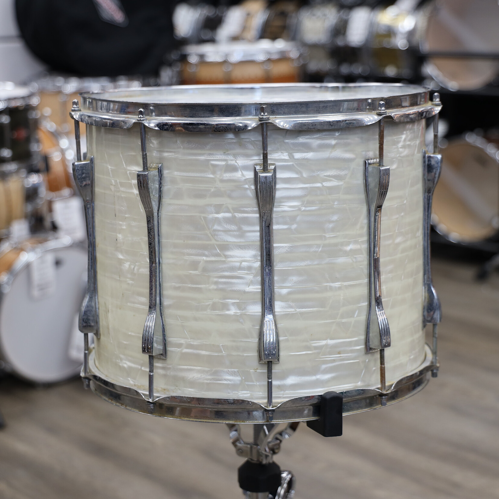 Ludwig Vintage 1970s Ludwig 12x15 Parade Drum White Marine Pearl #1