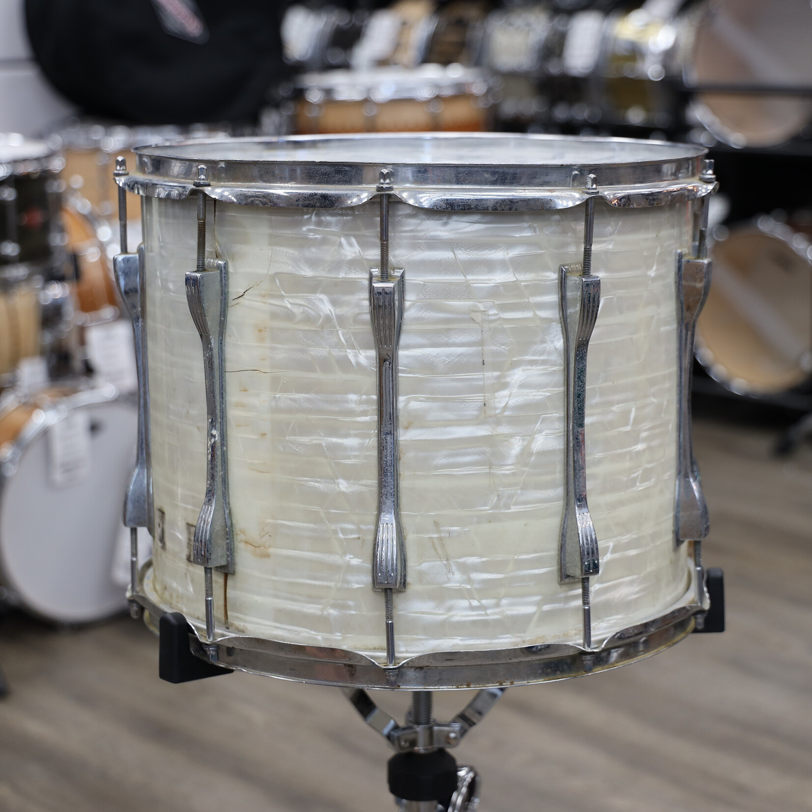 Ludwig Vintage 1970s Ludwig 12x15 Parade Drum White Marine Pearl #1