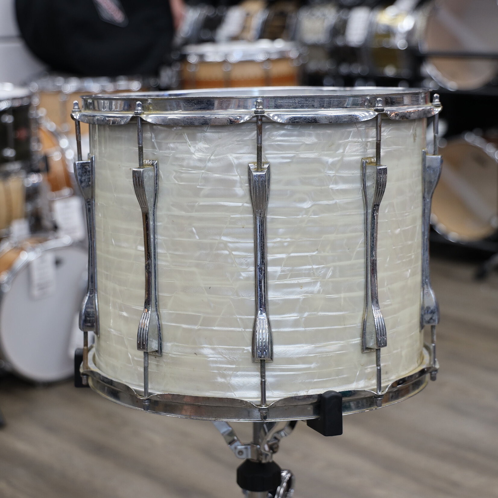Ludwig Vintage 1970s Ludwig 12x15 Parade Drum White Marine Pearl #1