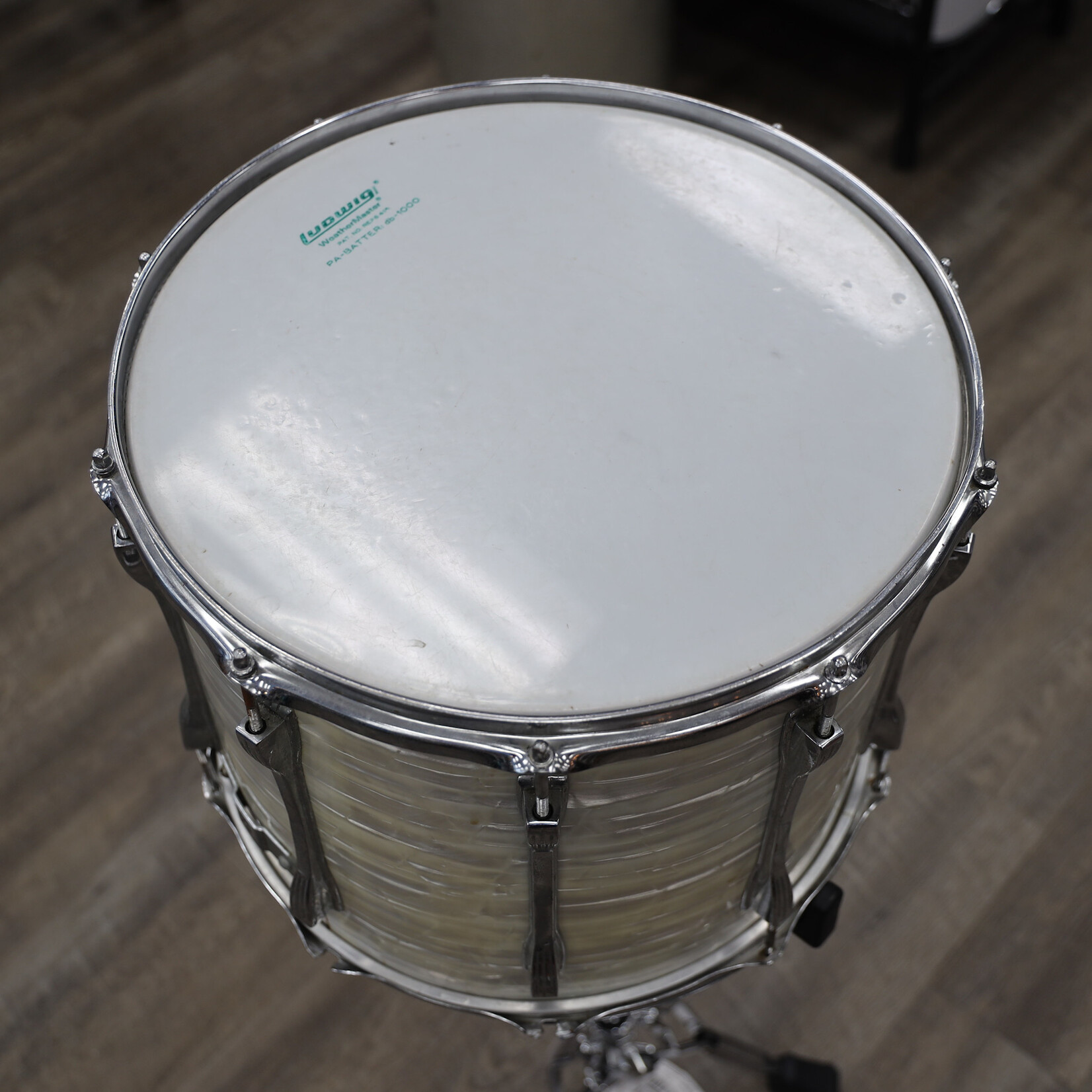 Ludwig Vintage 1970s Ludwig 12x15 Parade Drum White Marine Pearl #2
