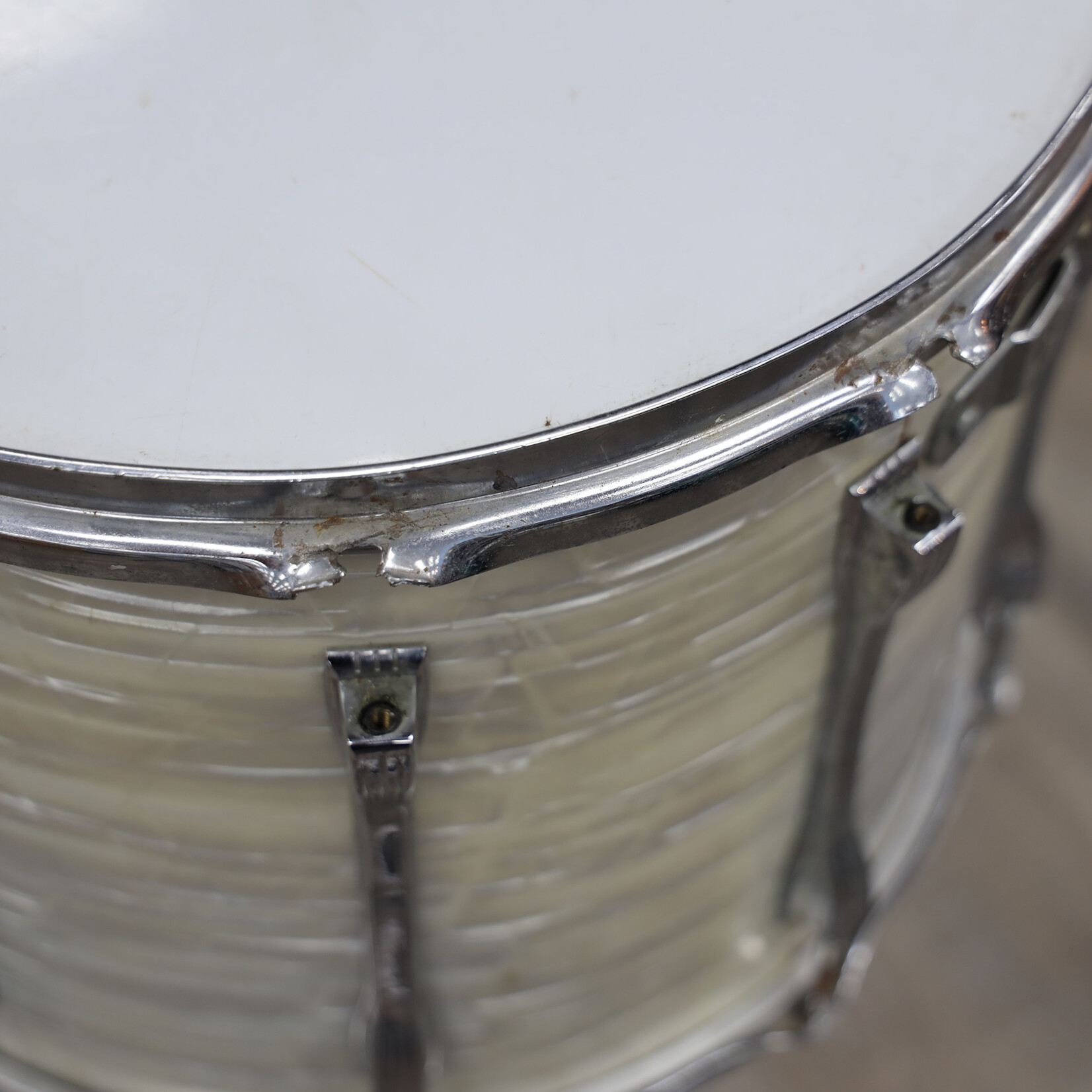 Ludwig Vintage 1970s Ludwig 12x15 Parade Drum White Marine Pearl #2