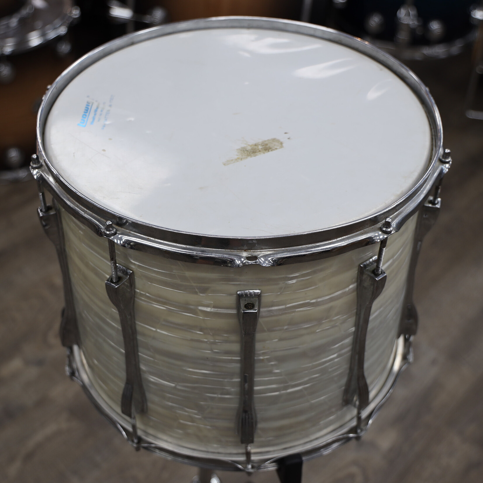 Ludwig Vintage 1970s Ludwig 12x15 Parade Drum White Marine Pearl #2