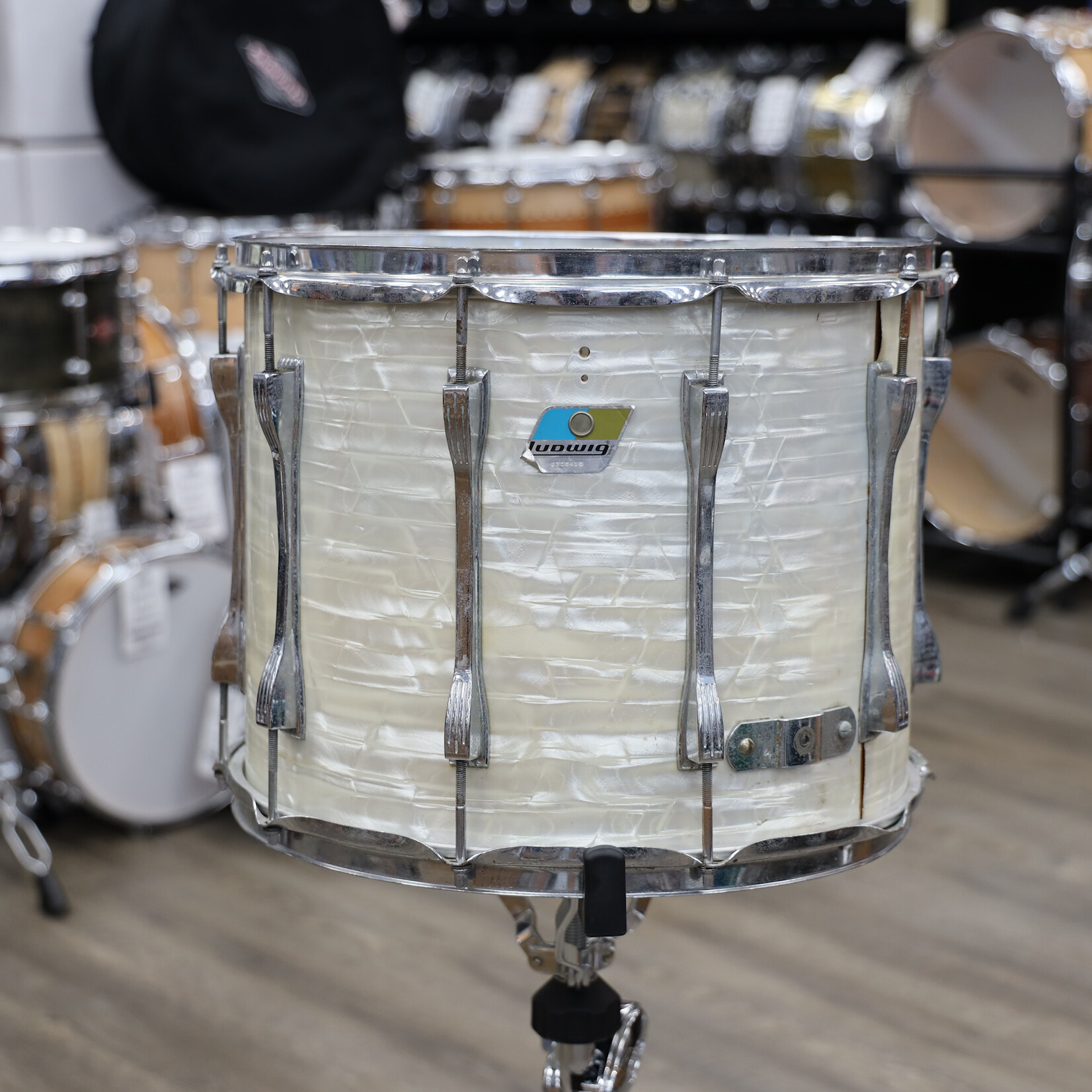 Ludwig Vintage 1970s Ludwig 12x15 Parade Drum White Marine Pearl #2
