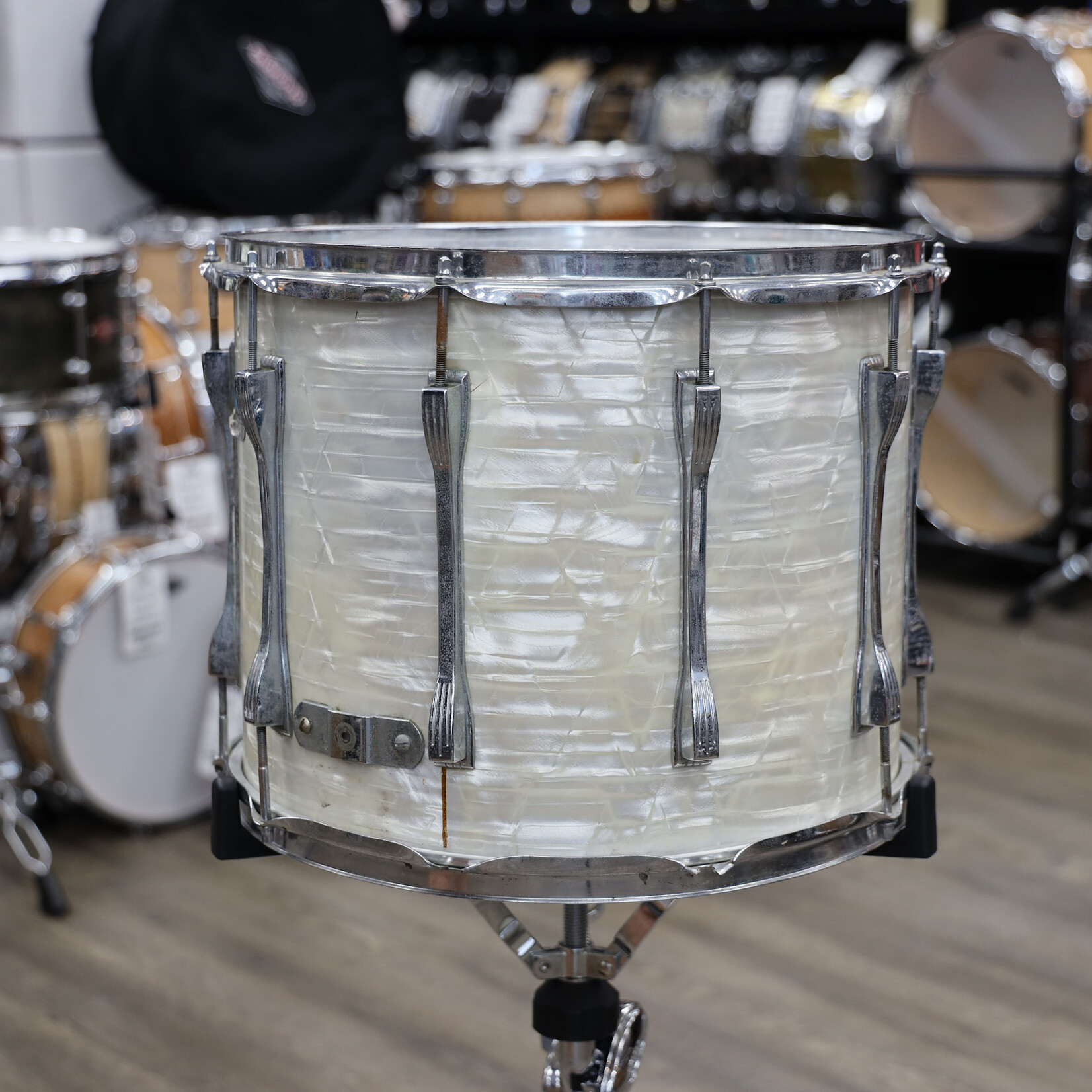 Ludwig Vintage 1970s Ludwig 12x15 Parade Drum White Marine Pearl #2