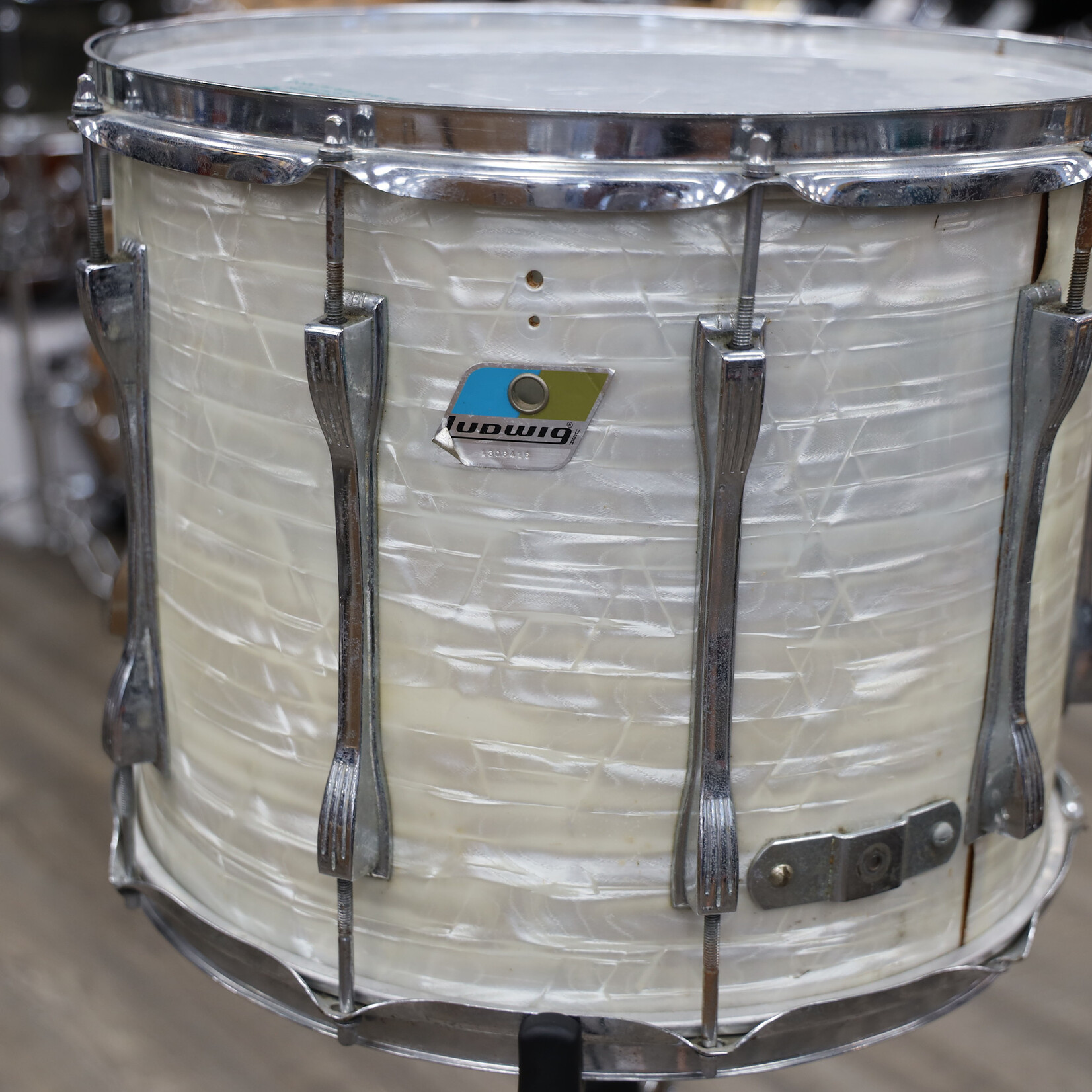 Ludwig Vintage 1970s Ludwig 12x15 Parade Drum White Marine Pearl #2