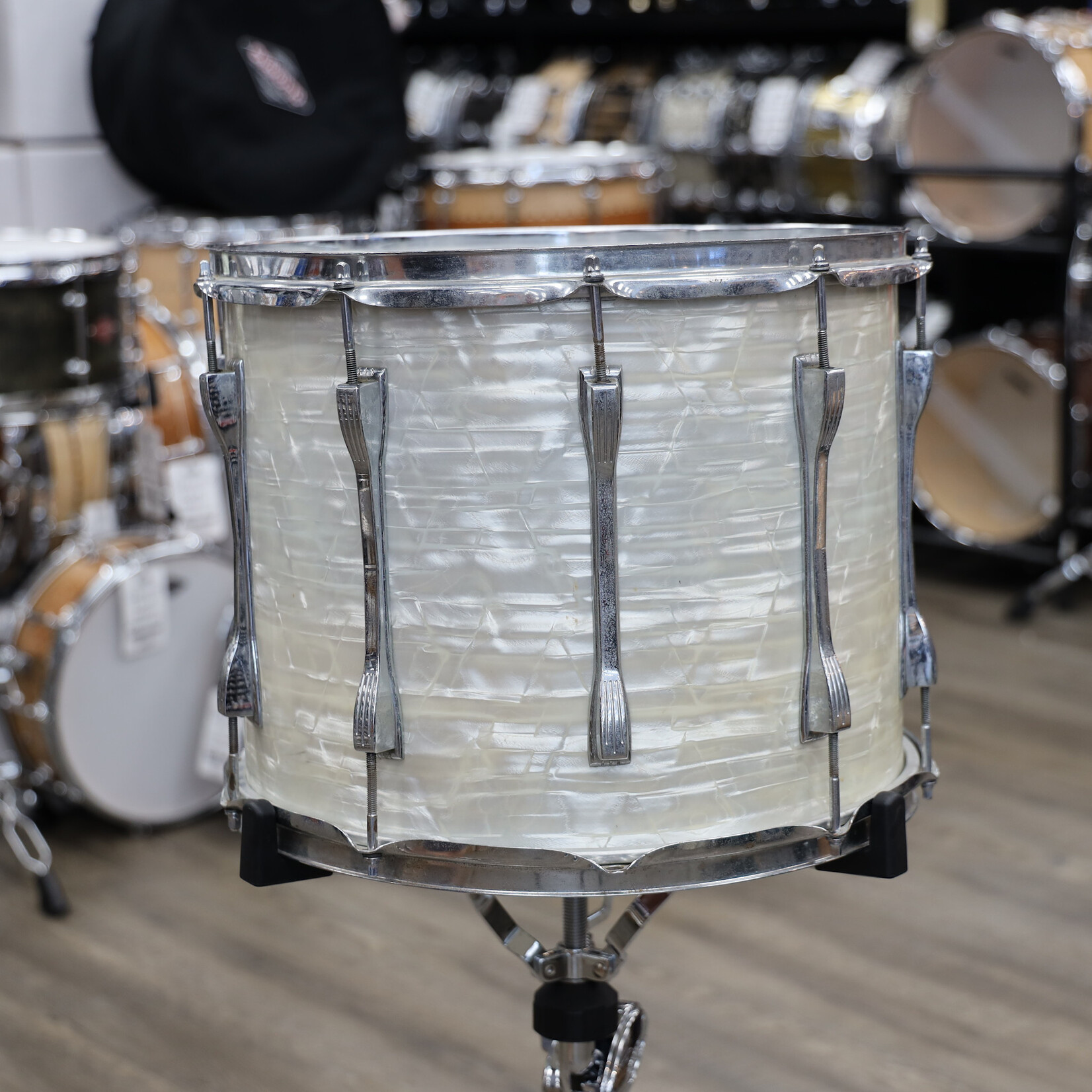 Ludwig Vintage 1970s Ludwig 12x15 Parade Drum White Marine Pearl #2