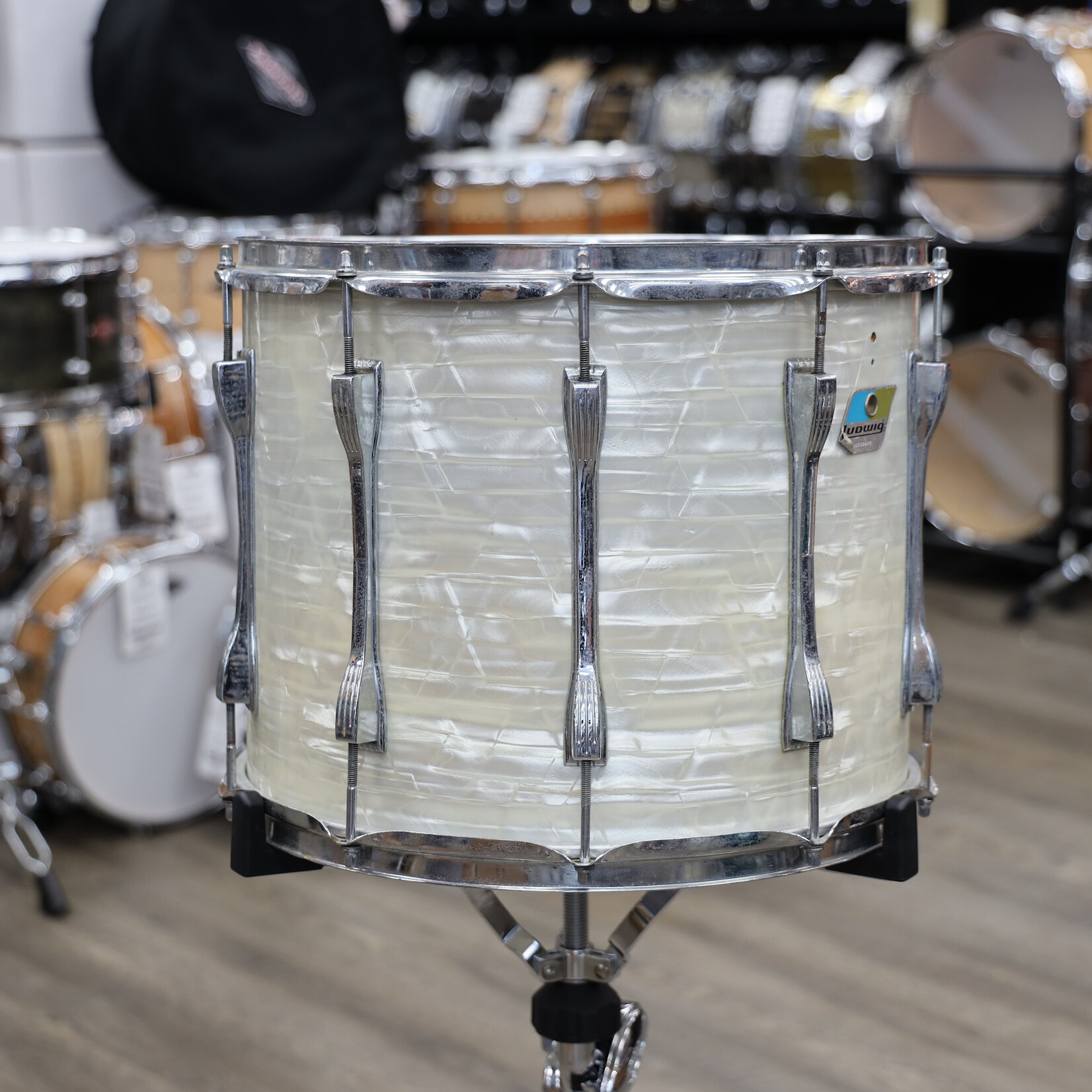 Ludwig Vintage 1970s Ludwig 12x15 Parade Drum White Marine Pearl #2