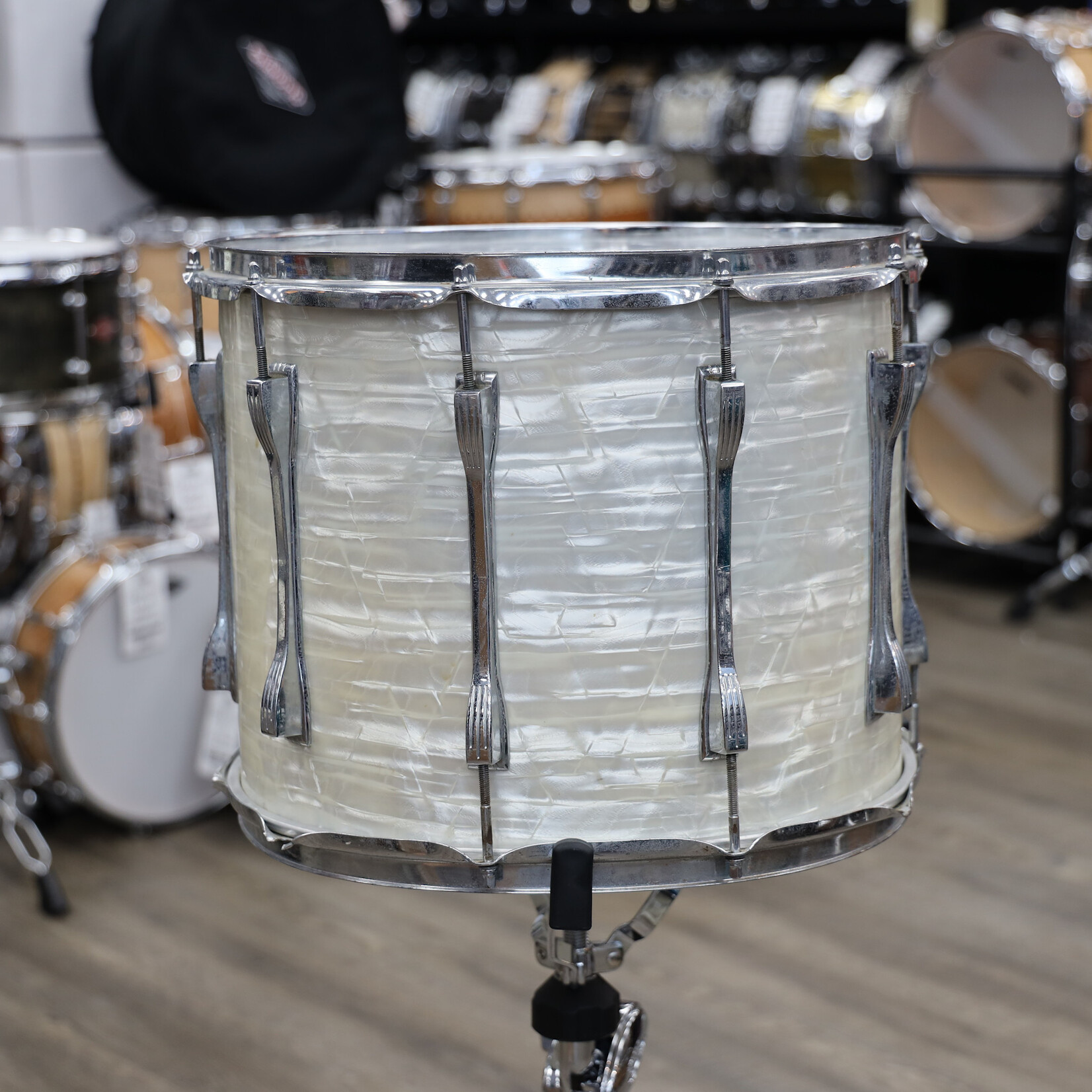 Ludwig Vintage 1970s Ludwig 12x15 Parade Drum White Marine Pearl #2