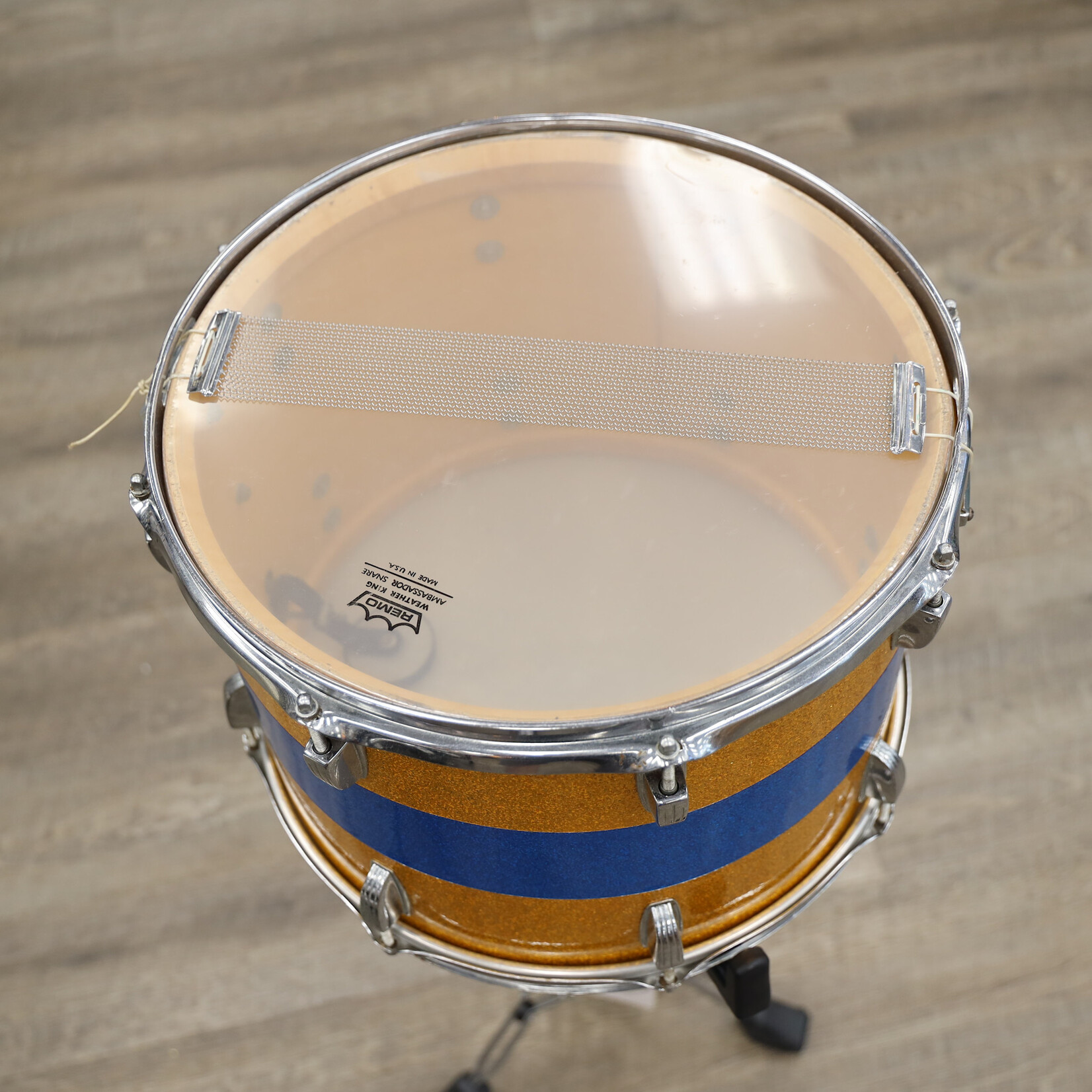Ludwig Vintage 1970s Ludwig Parade Drum 10x14 Gold/Blue Sparkle