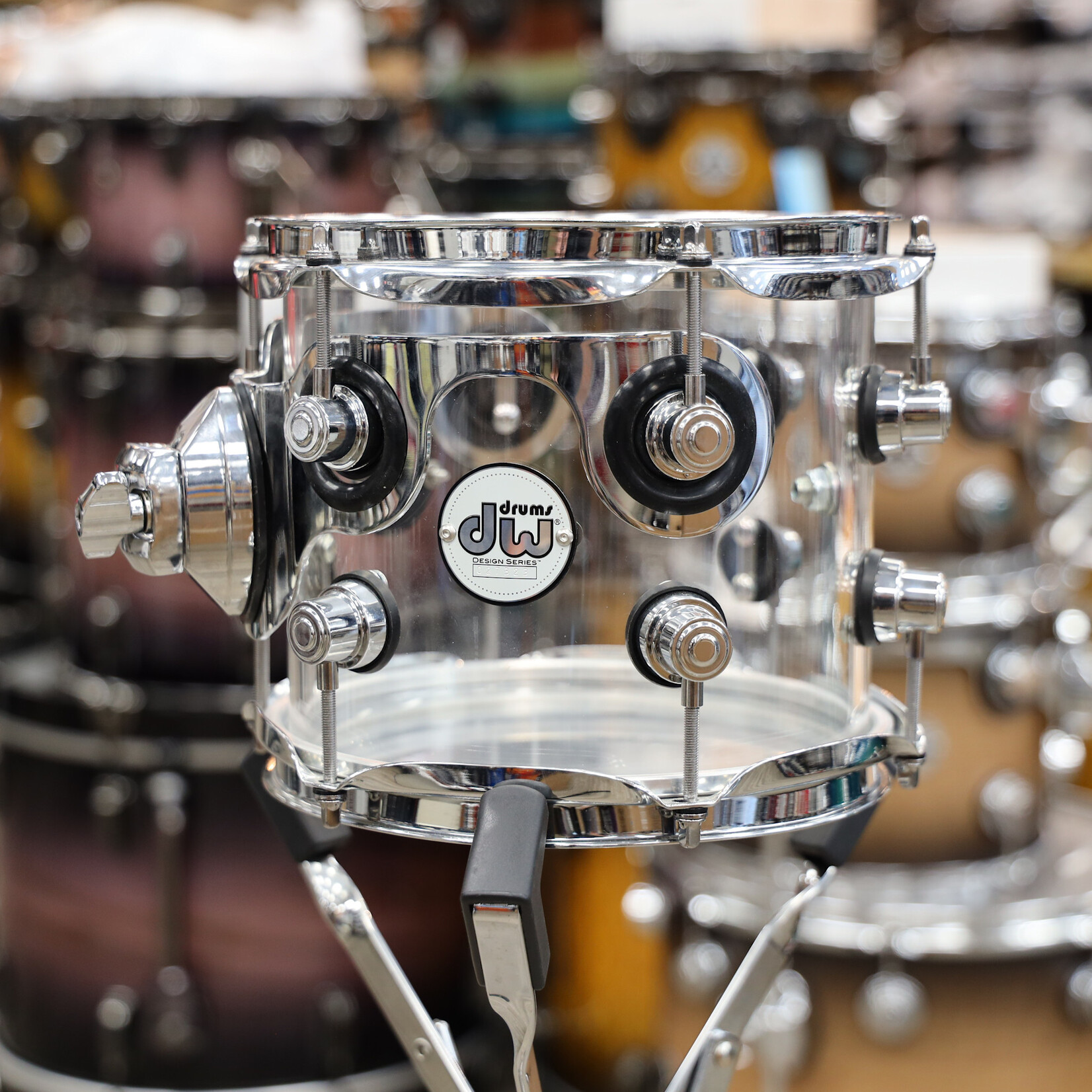 DW Used DW Design Series Rack Tom 7x8 Clear Acrylic