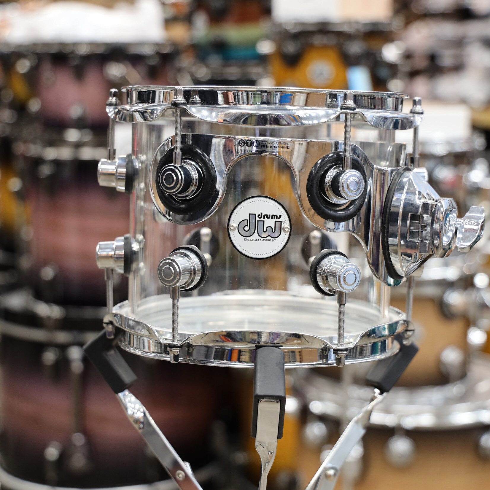 DW Used DW Design Series Rack Tom 7x8 Clear Acrylic