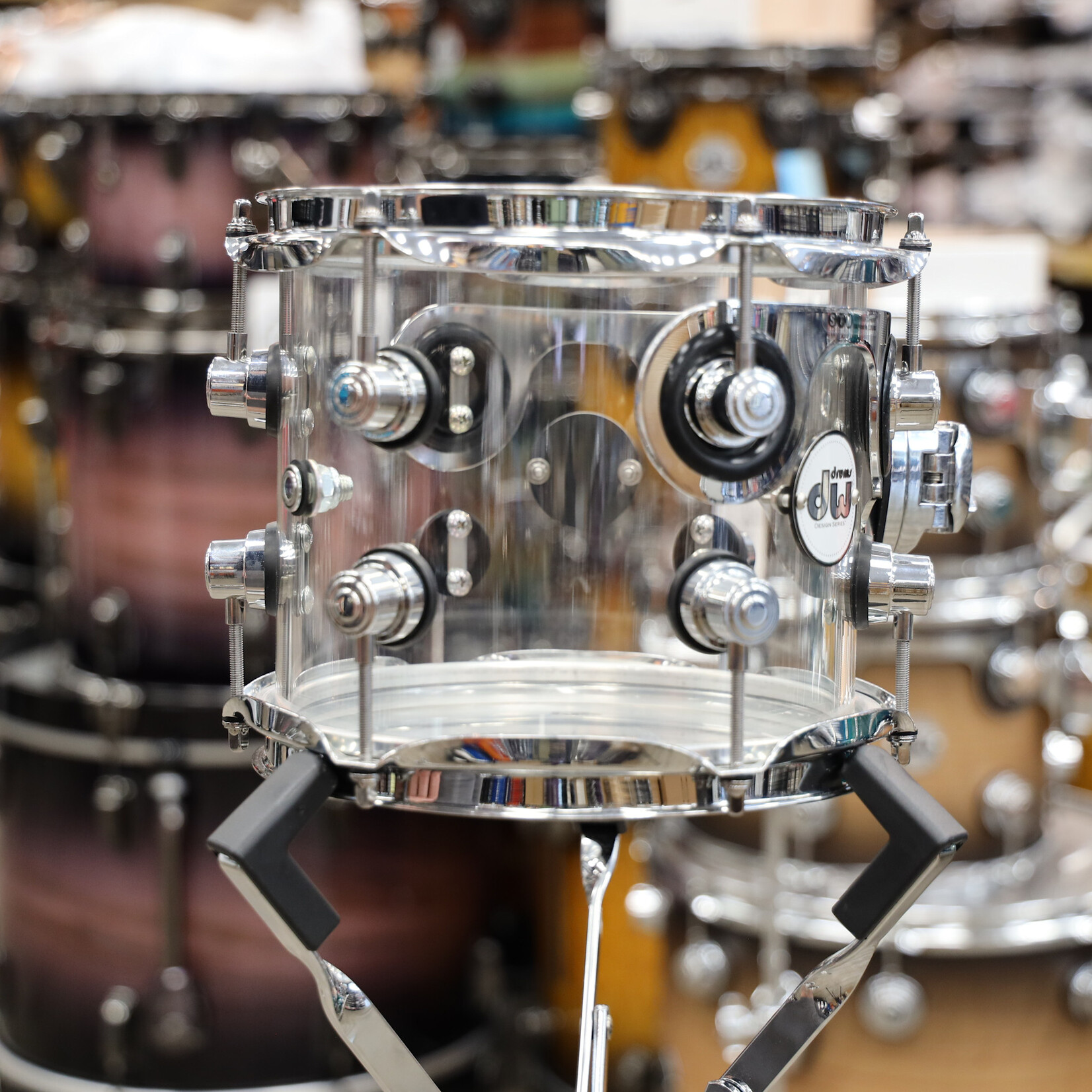 DW Used DW Design Series Rack Tom 7x8 Clear Acrylic
