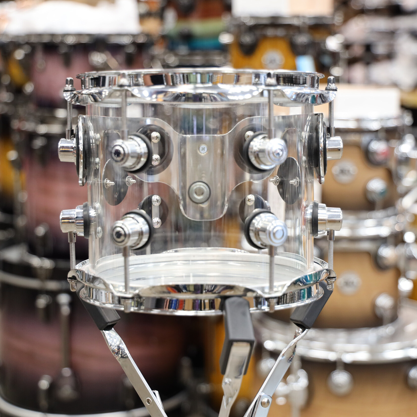 DW Used DW Design Series Rack Tom 7x8 Clear Acrylic