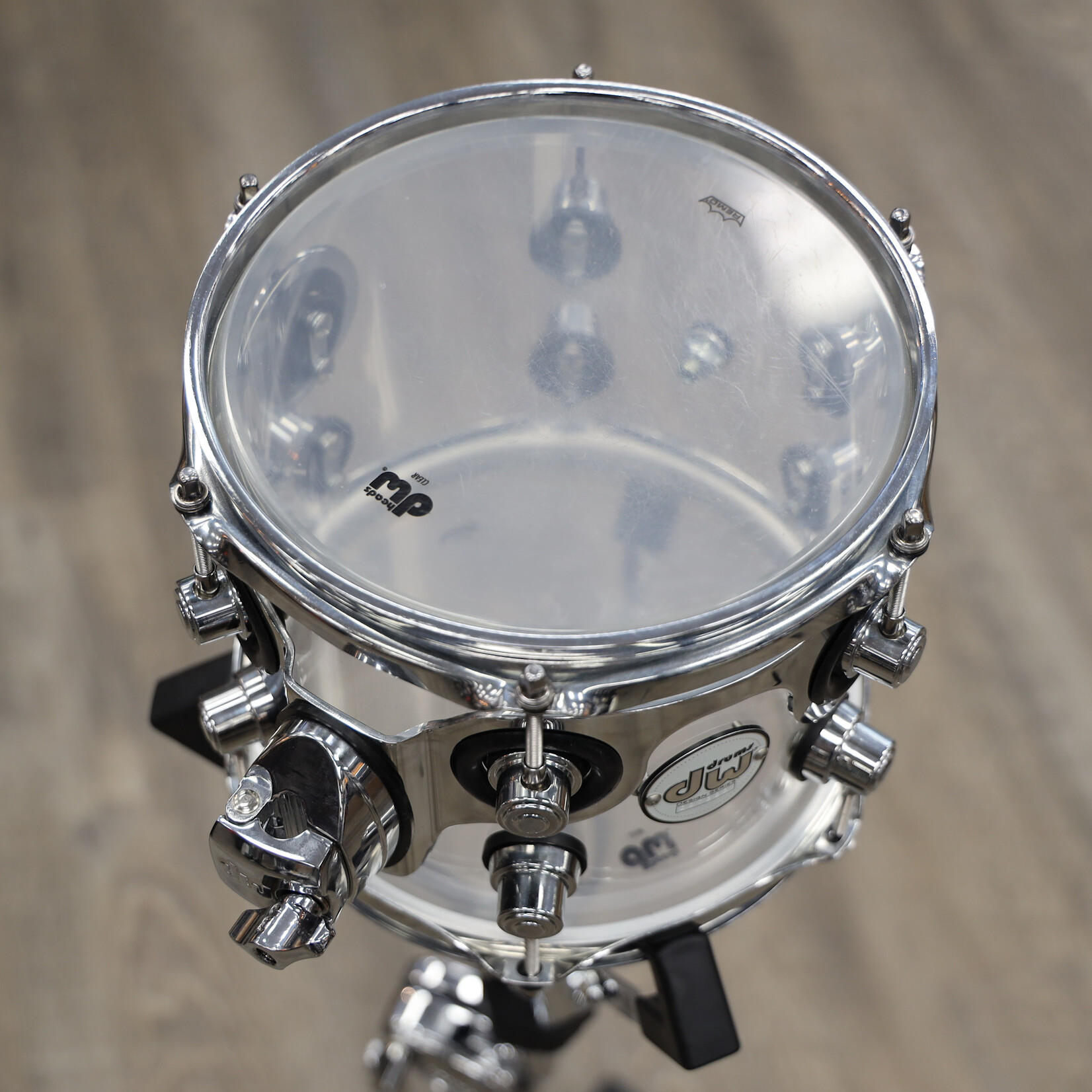 DW Used DW Design Series Rack Tom 7x8 Clear Acrylic