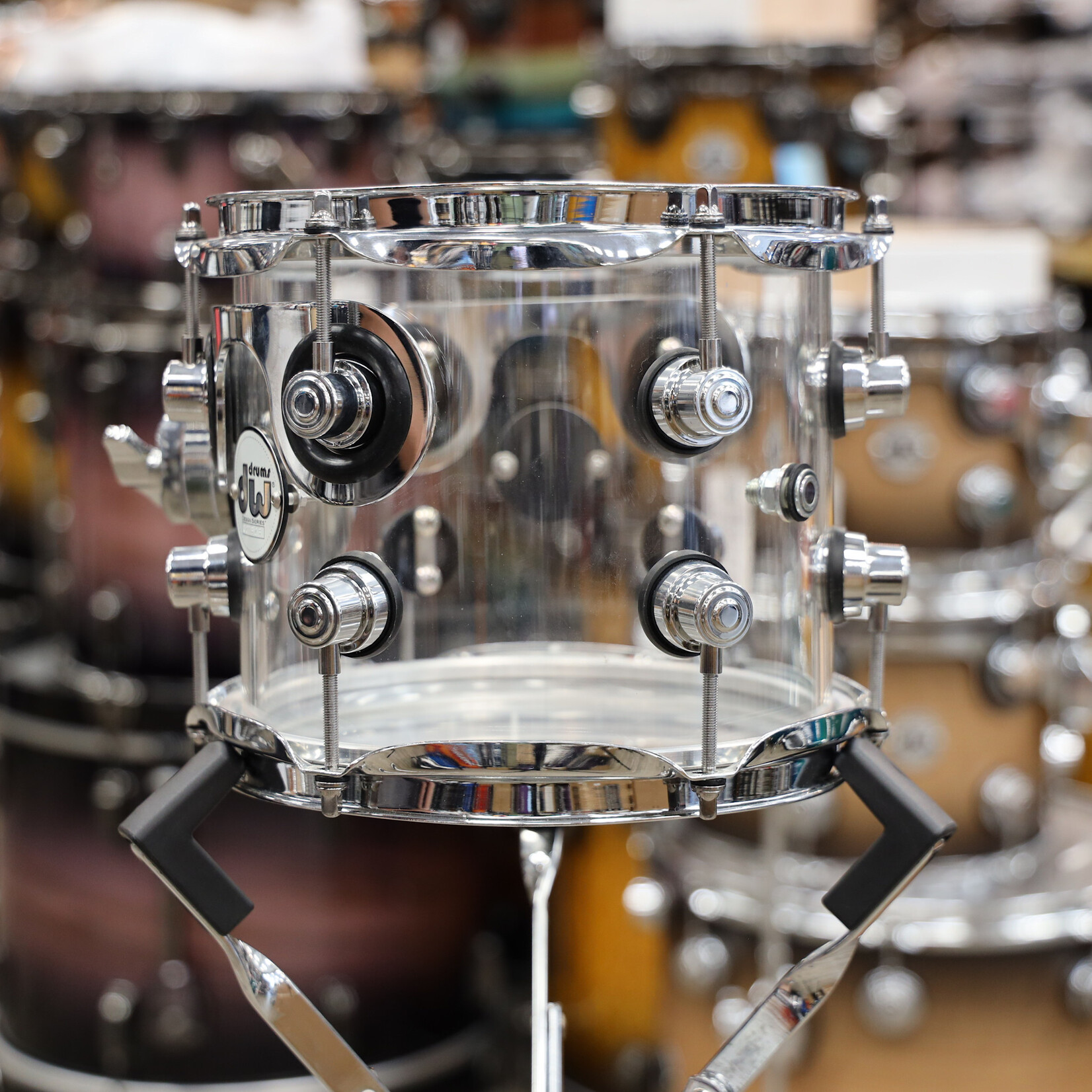 DW Used DW Design Series Rack Tom 7x8 Clear Acrylic