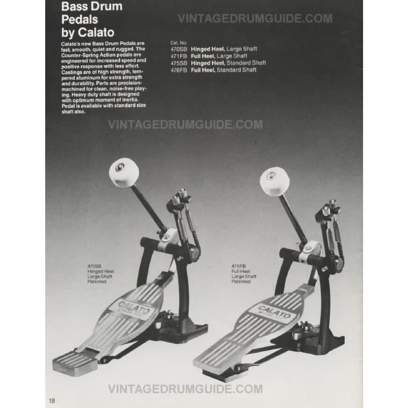 Regal Tip Vintage 1970s Calato by Regal Tip Bass Drum Pedal Full Heel