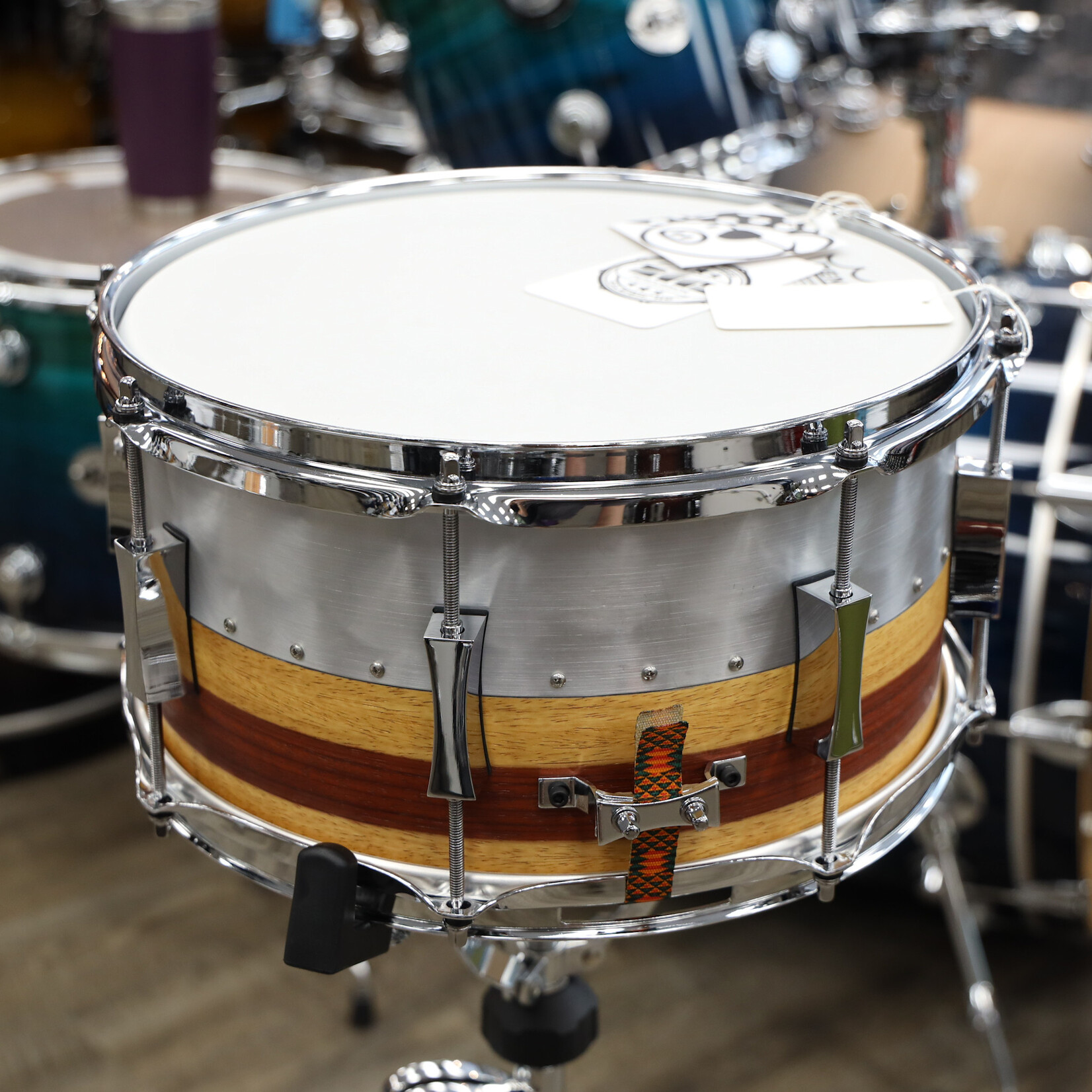 Pork Pie Pork Pie 7x13" Hybrid Shell Aluminum/Maple (Padauk Veneer)